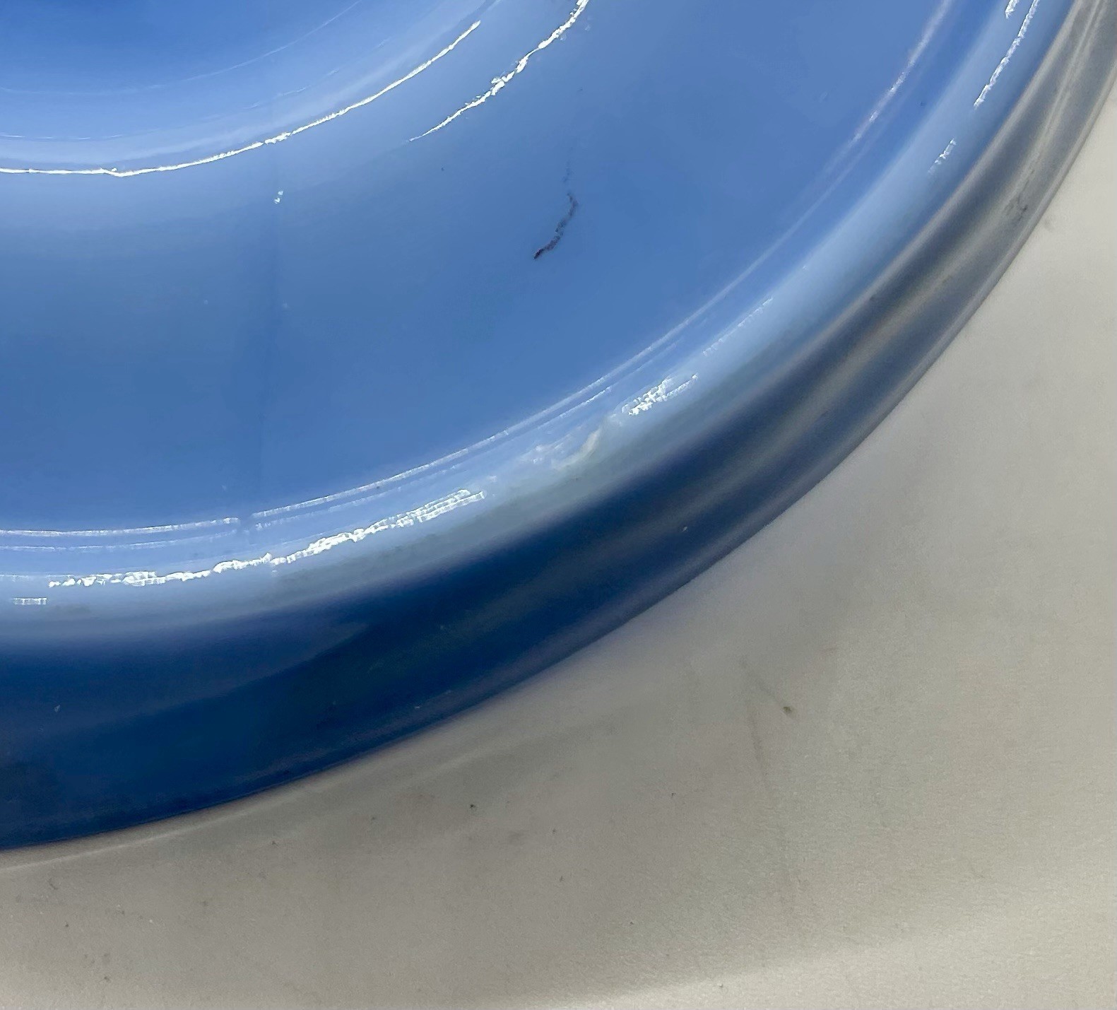Vintage Blue Glass Cowboy Hat Bowl 1940s Delphite Blue by Jeannette Glass
