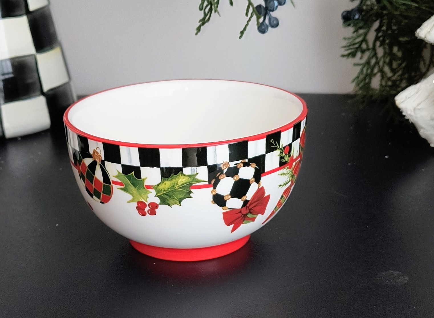 Mackenzie Childs Deck The Halls Dinnerware – 4 Piece Place Settings. NEW