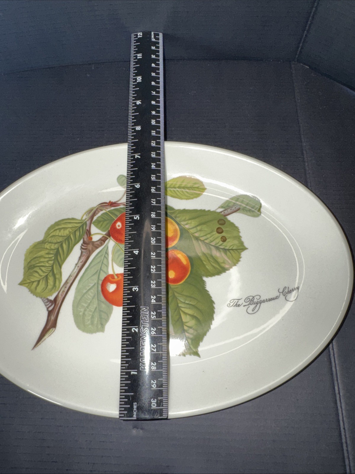 PORTMEIRION POMONA 11″ BIGGARREUX CHERRY OVAL PLATTER ENGLAND – MINT