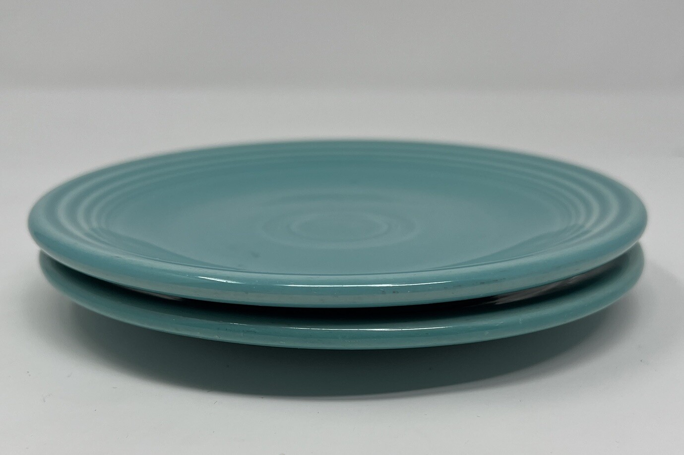 Fiesta Ware Turquoise Blue Saucers 6 1/8 in Plate Homer Laughlin Set Of 2