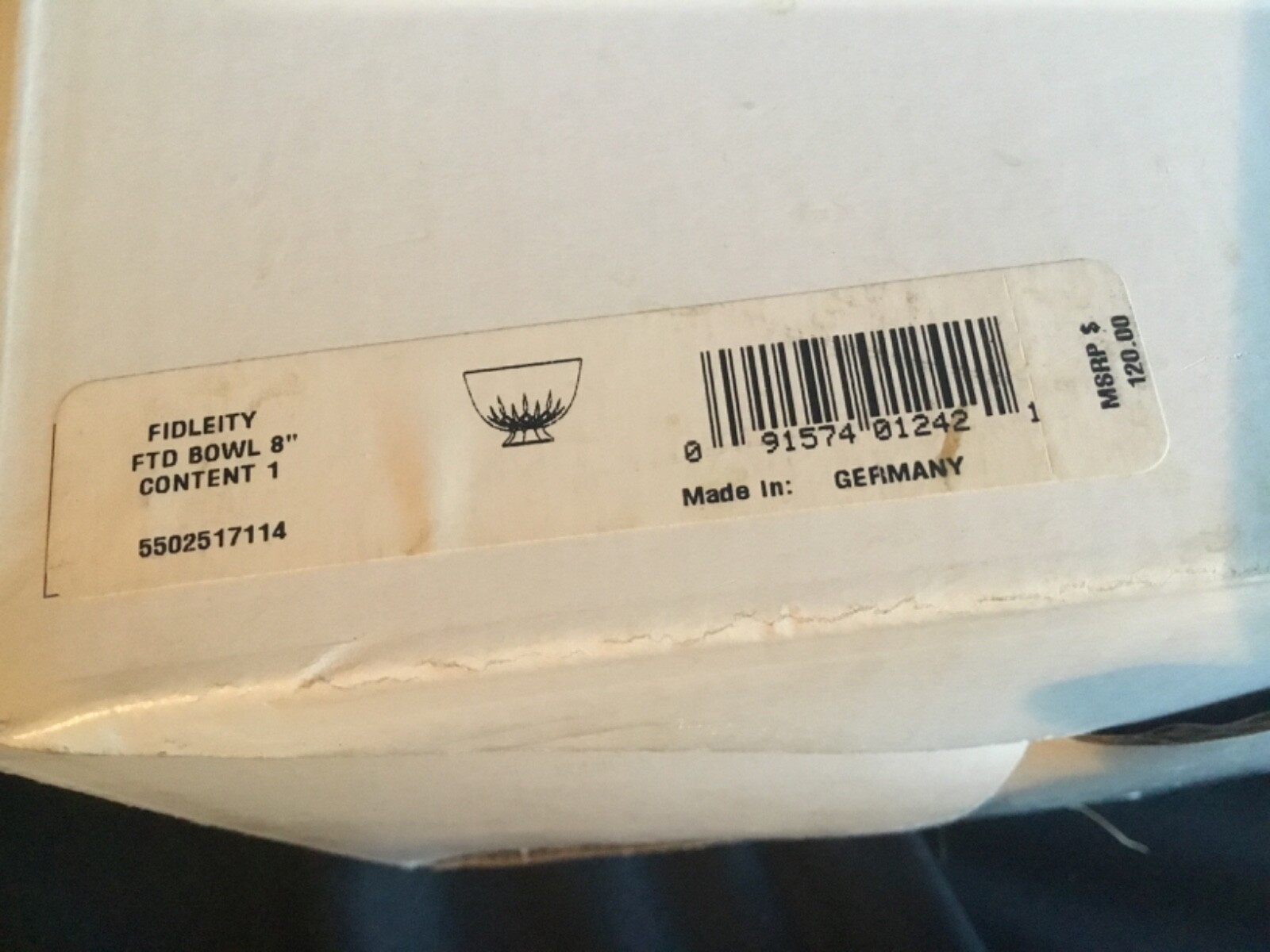 Vintage Vera Wang Cut Crystal Footed Bowl 8” Fidelity Pattern in Original Box
