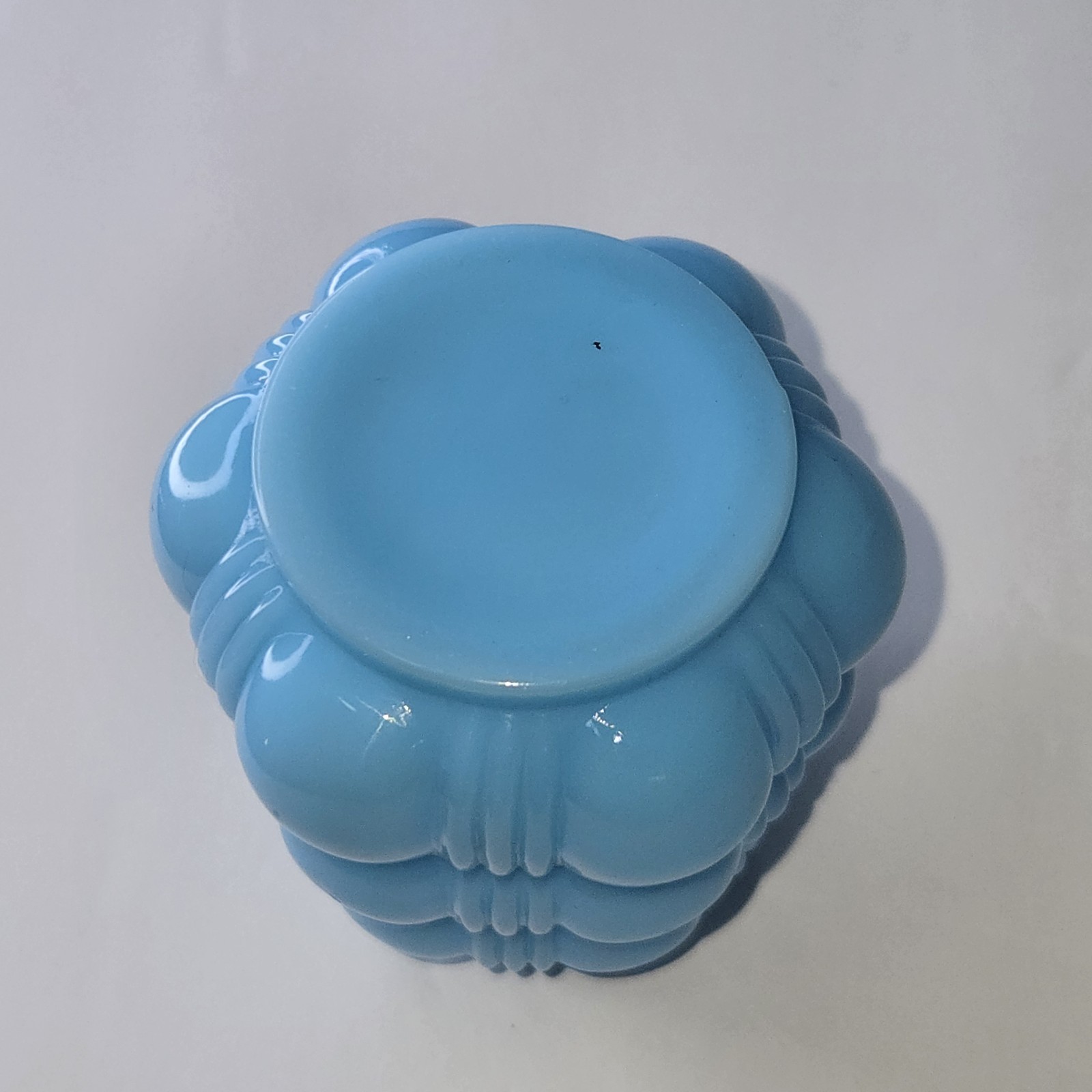 Victorian Era EAPG Dithridge Blue Creased Bale Salt Shaker 2 3/4″ Tall