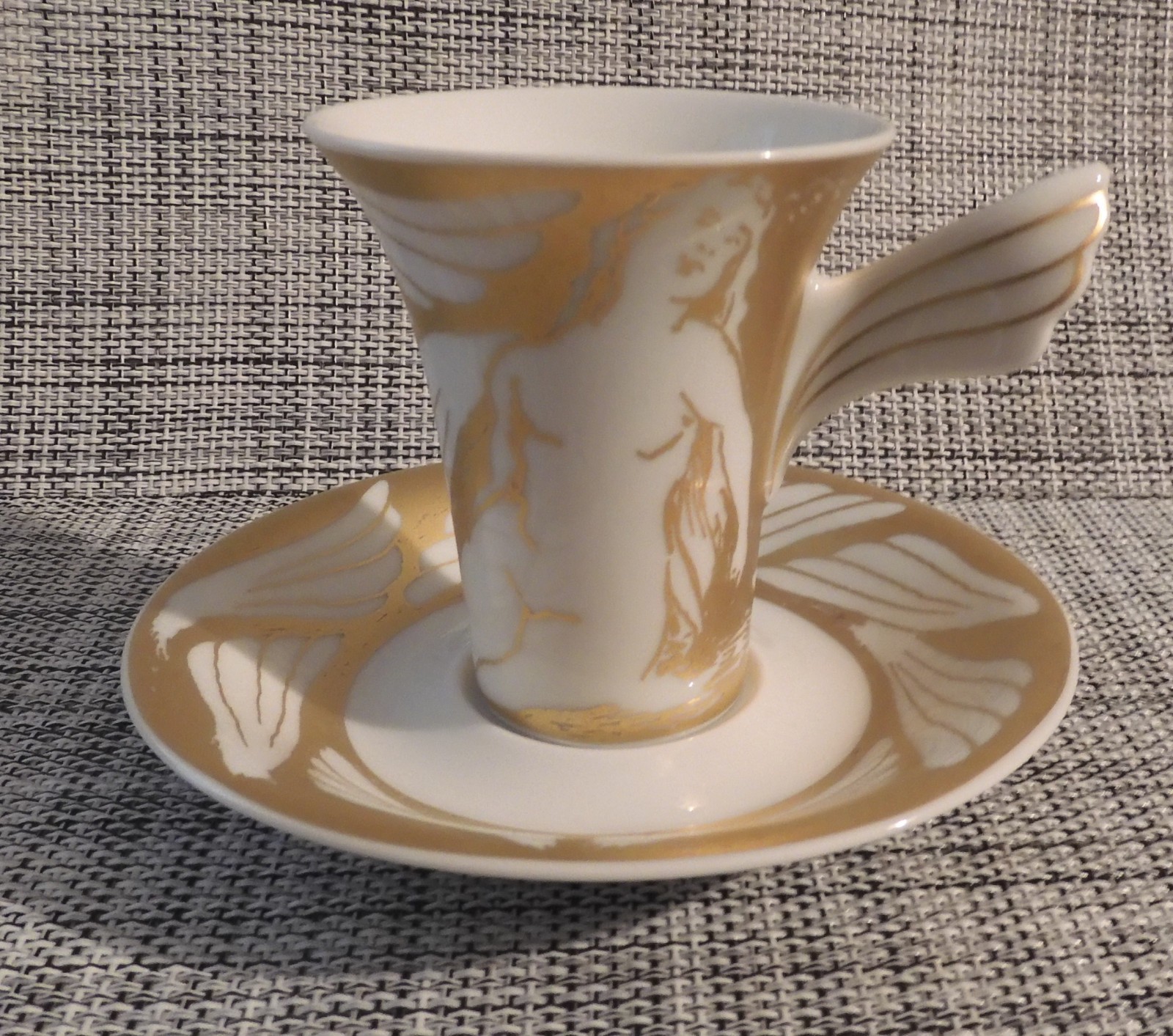 Rosenthal Espresso Cup Saucer Daniel Groen Mythos 1994 Gold Nude Woman RARE
