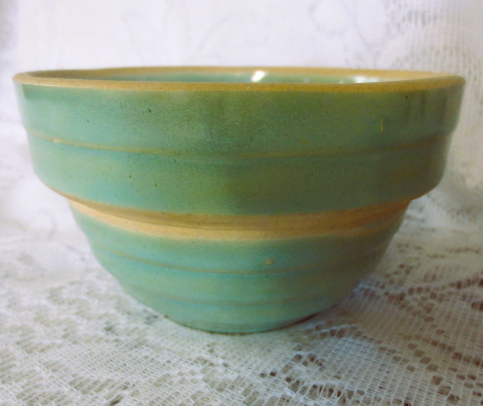 5″x3″ BOWL Ceramic Pottery MUTED GREEN Vintage Brooklyn New York Studio 5IN USA
