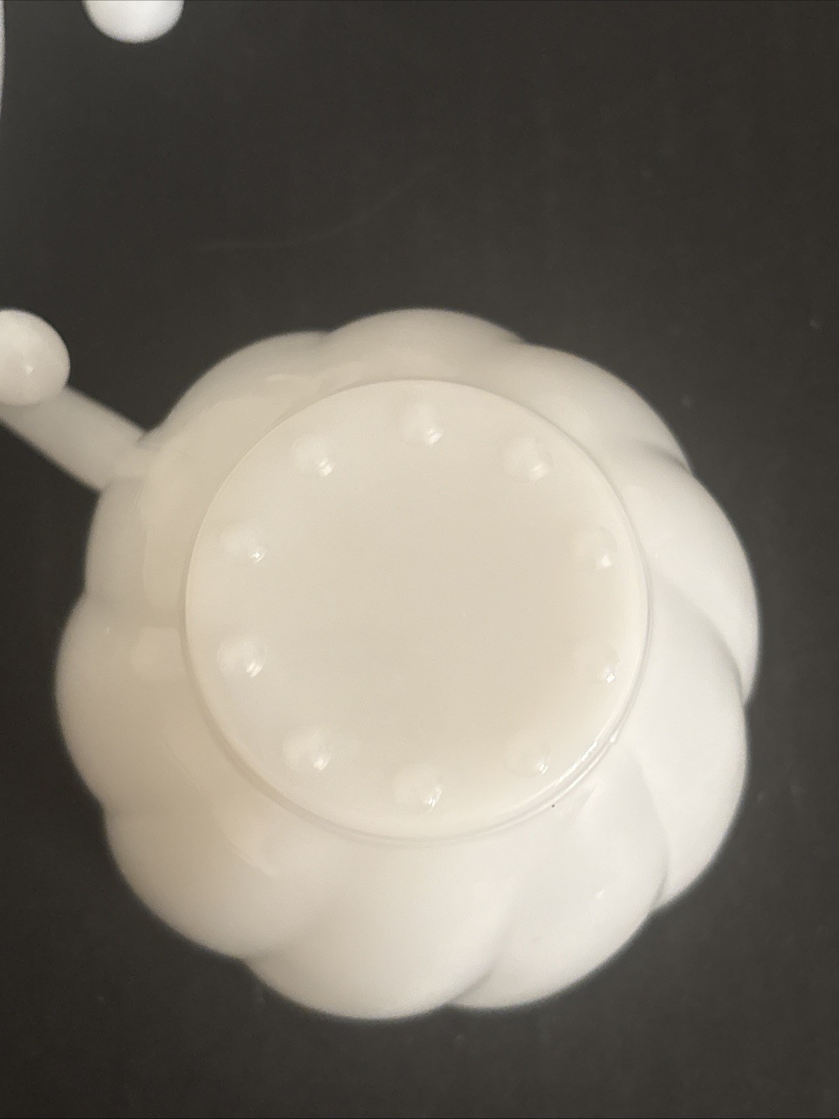 Vtg Hazel Atlas Milk Glass Alpine White Swirl Punch Bowl 12 Cups W Vtg Ladle