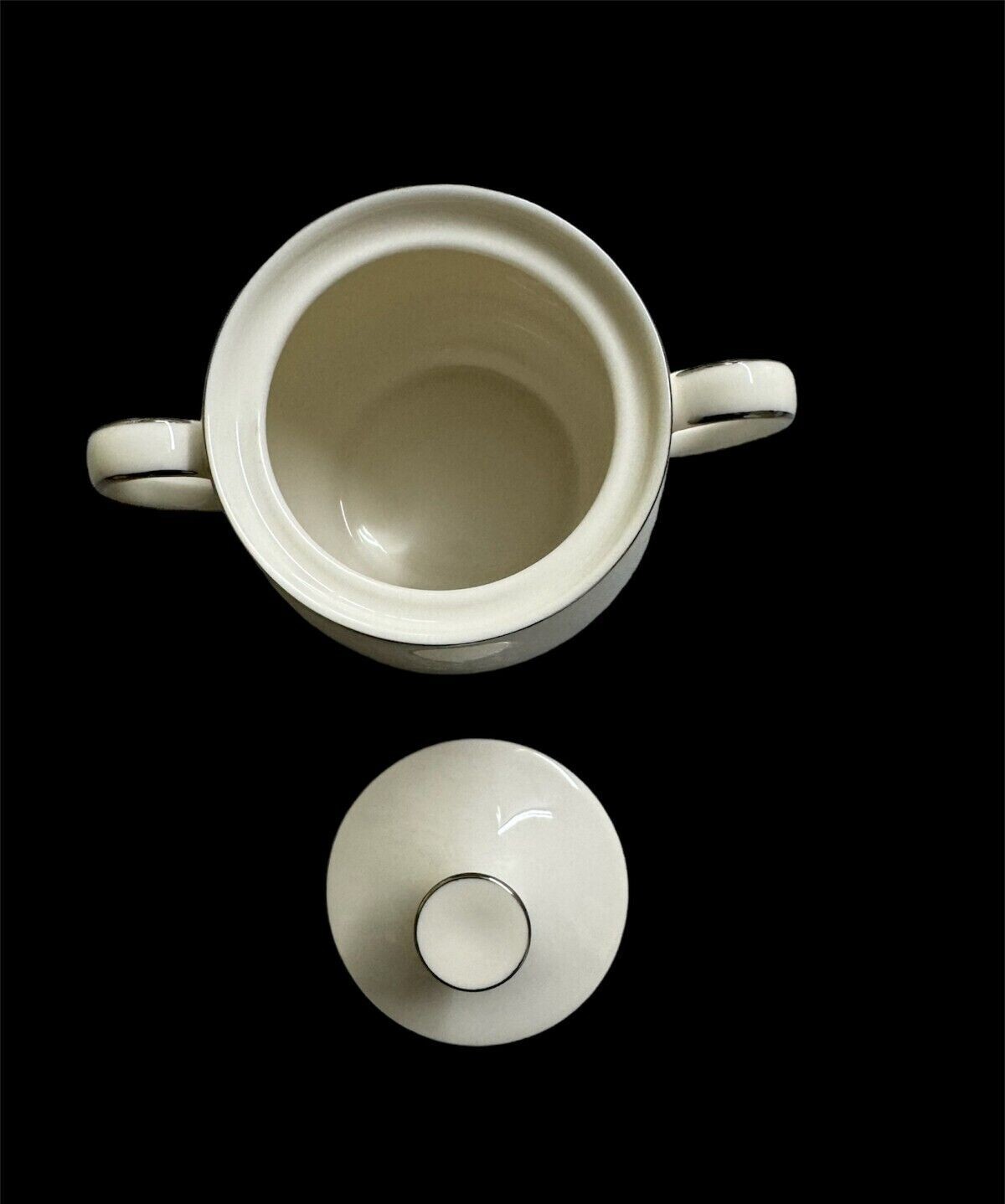 Noritake Ivory China 7541 Lorelei Cream & Sugar Bowl with Lid, Excellent Cond.