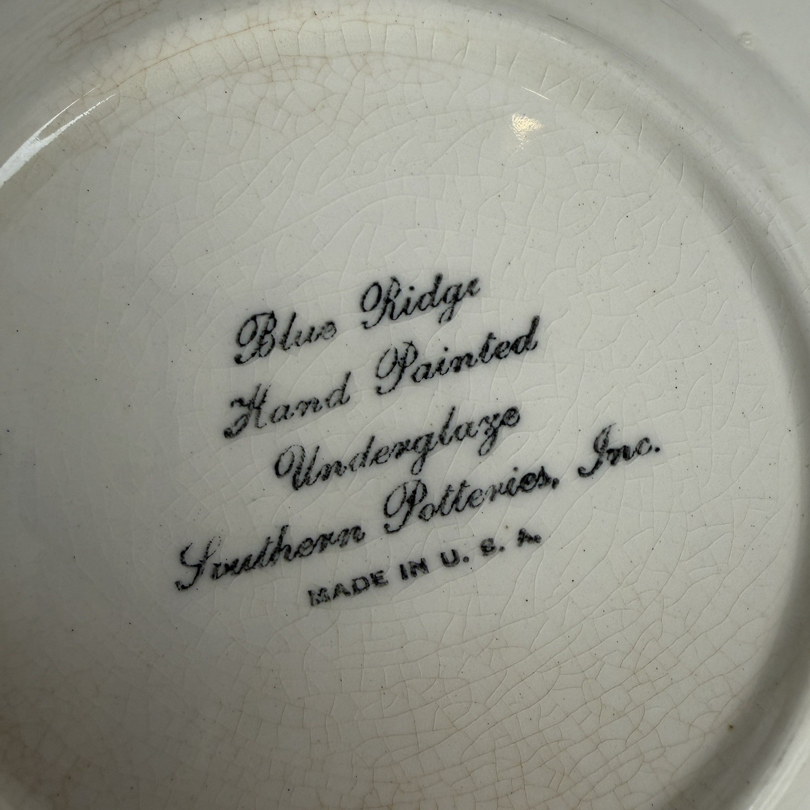 VTG Southern Potteries Set of 6 Blue Ridge ‘Country Fair Green’ Square Plates 6″