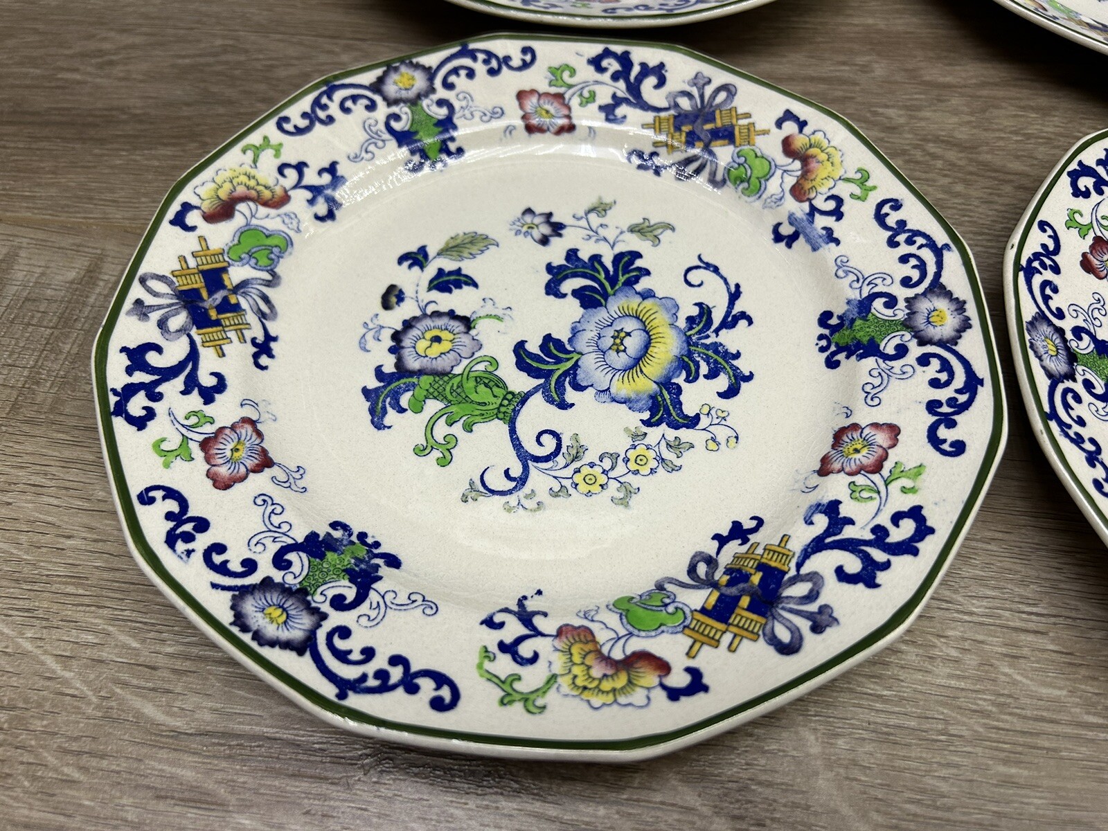 Vintage Doulton of Burslem Nankin Handpainted Dinner Plate Set Of 4 England