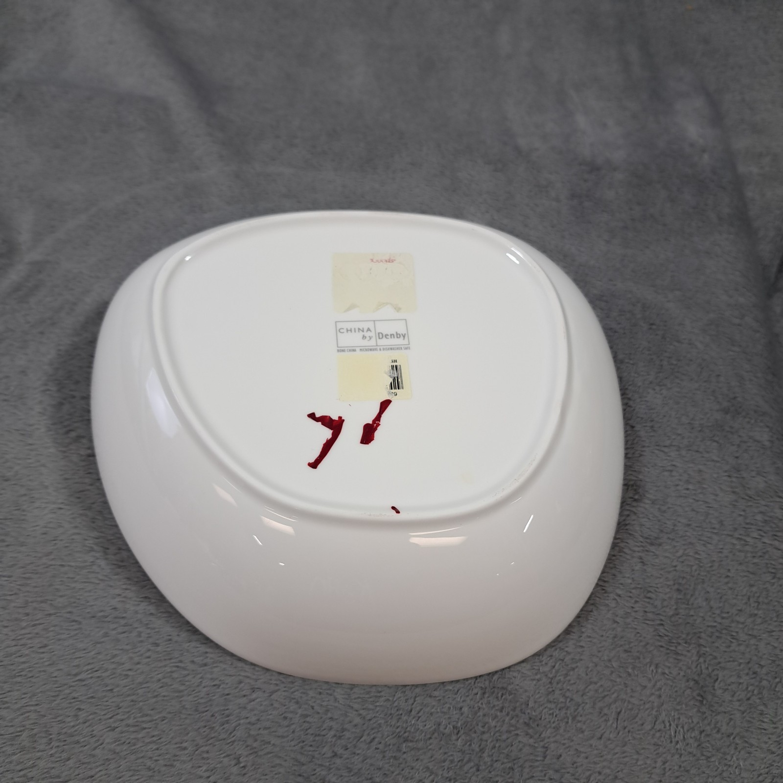 Denby White Bone China Asymmetric Serving Dish Microwave & Dishwasher Safe