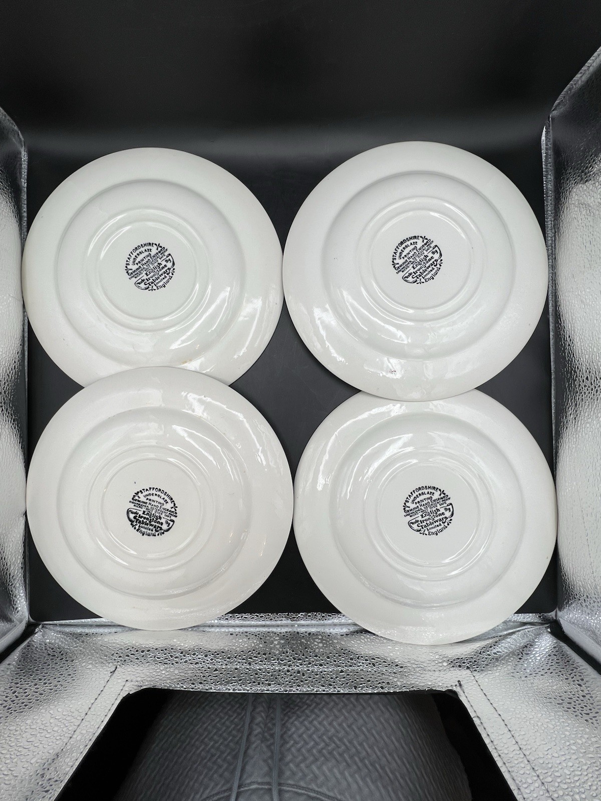 Staffordshire English Ironstone Tableware 9.5” Set Of 4 Dinner Plates Romance