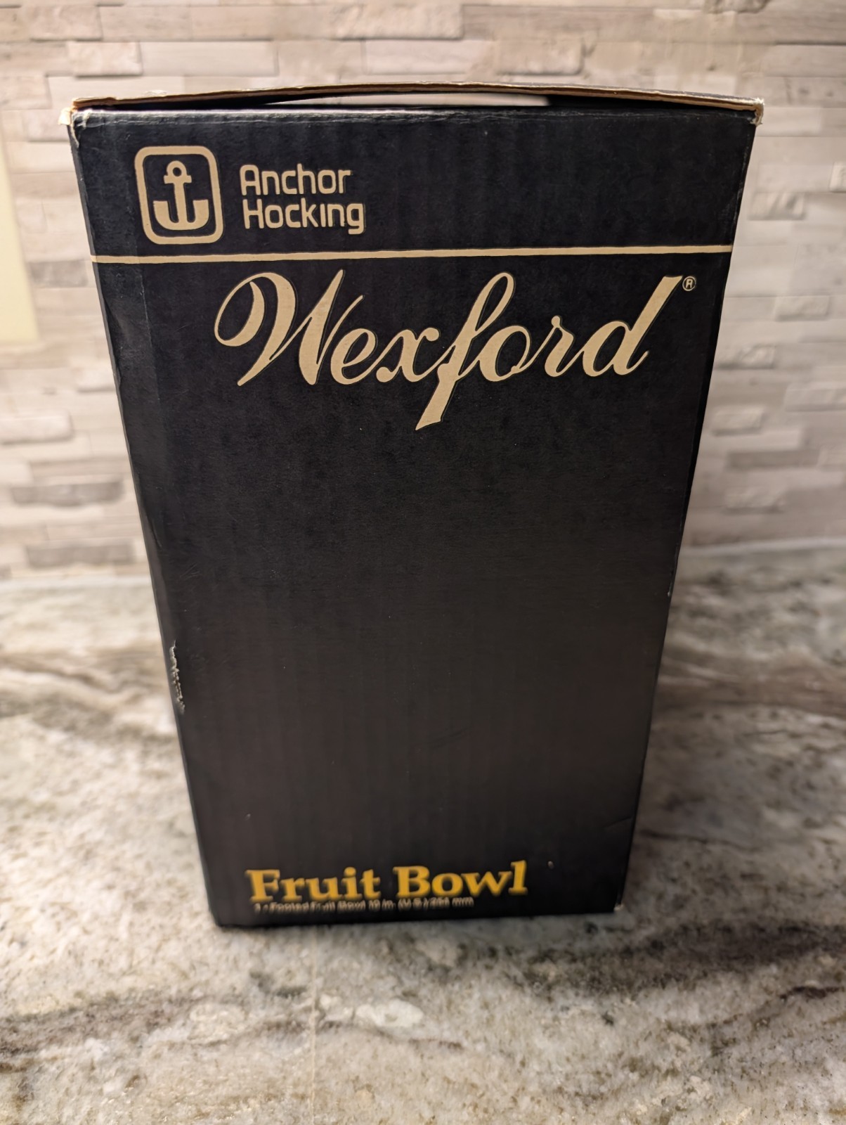 Wexford Anchor Hocking Fruit Bowl Footed 10″ Glass Center Piece Vtg W/Box USA
