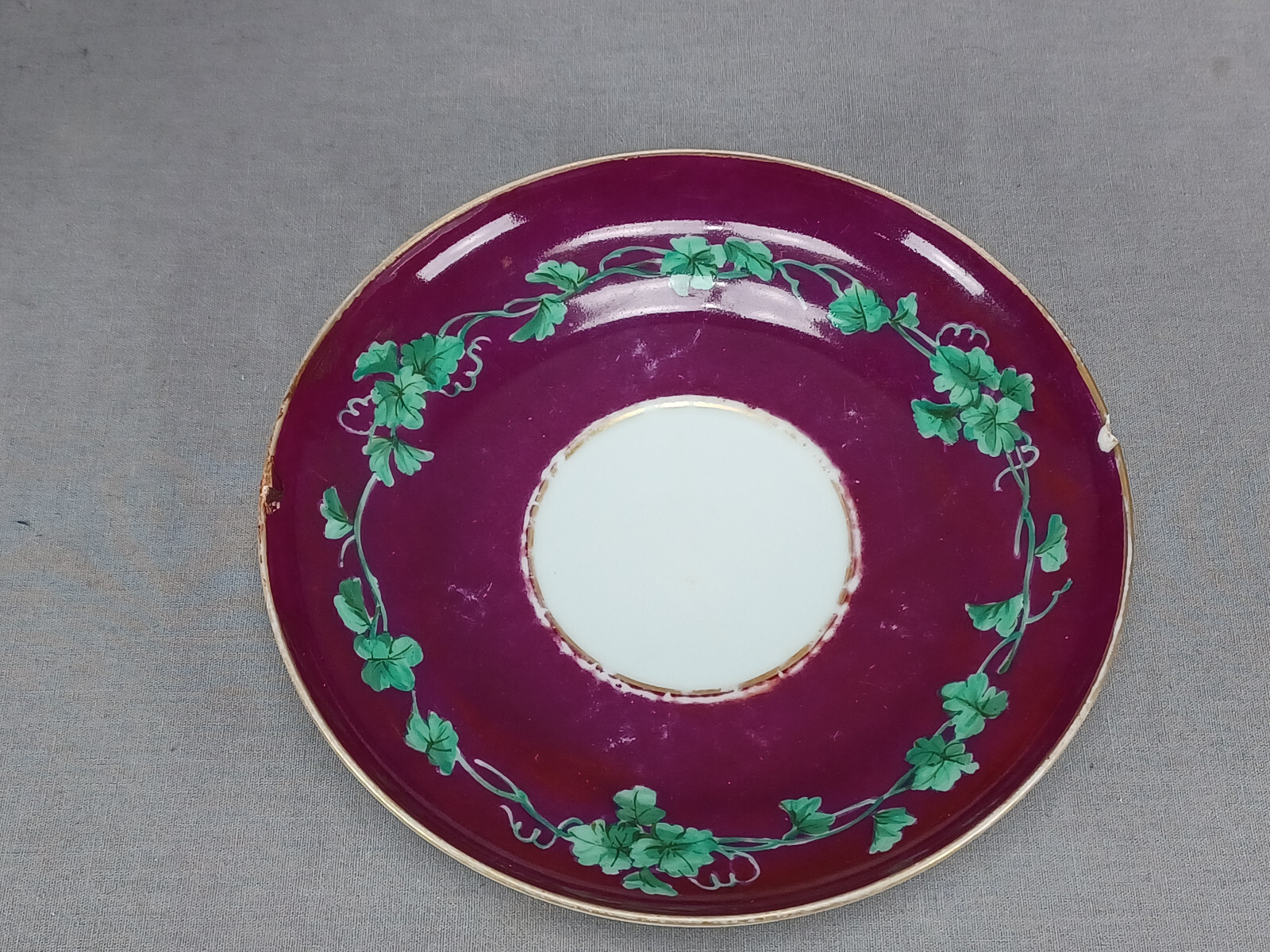 19th Century Austrian Hand Painted Neoclassical Portrait Oversized Cup & Saucer