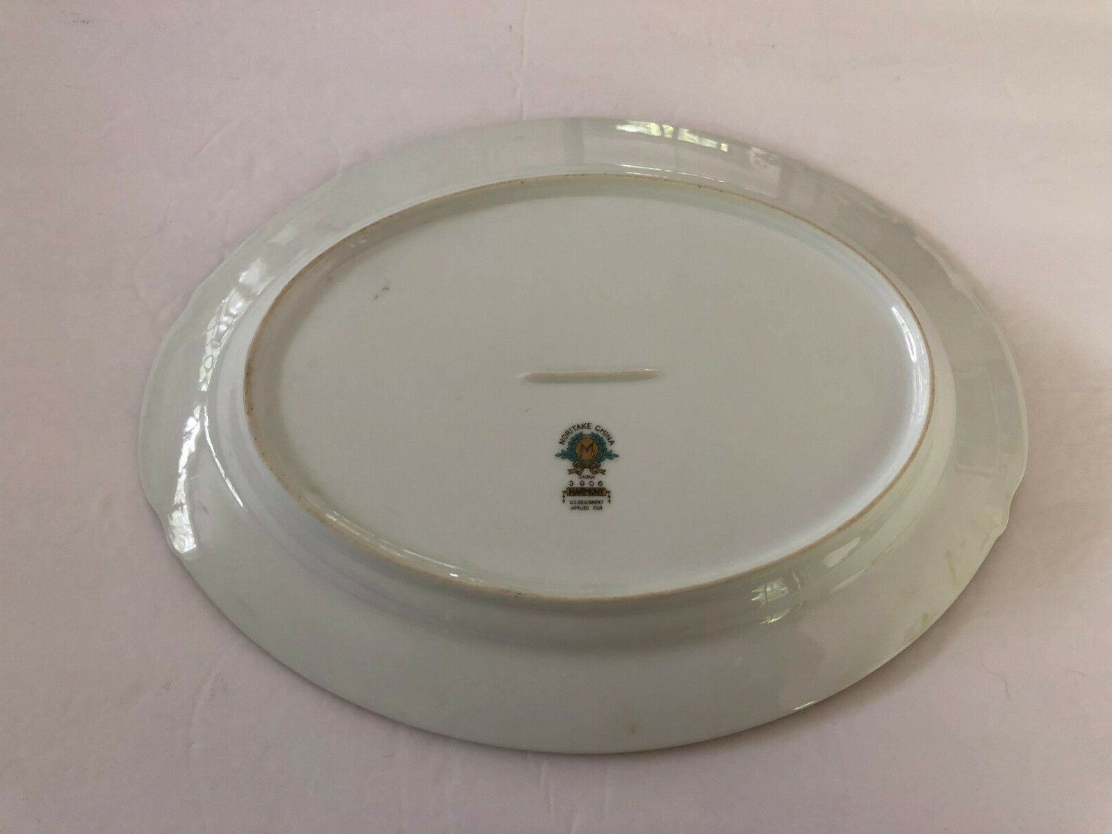 Noritake China Harmony 3906 Gold Trim Floral Border – 11″ OVAL SERVING PLATTER