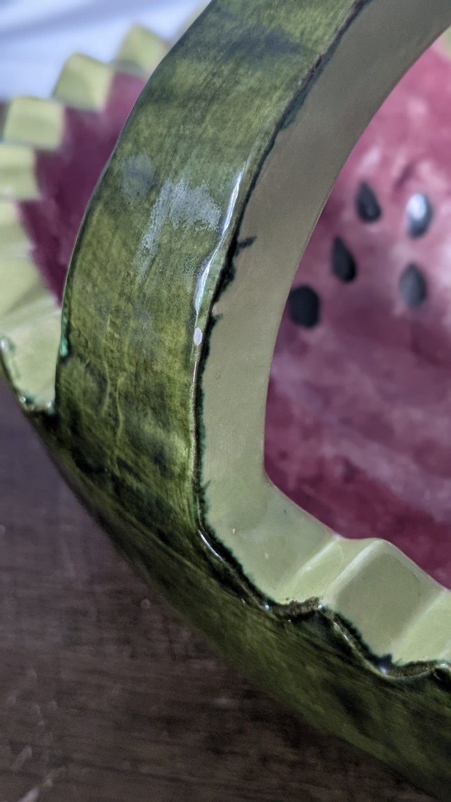 Vintage Handpainted Ceramic Watermelon Serving Bowl 11” – *Read*