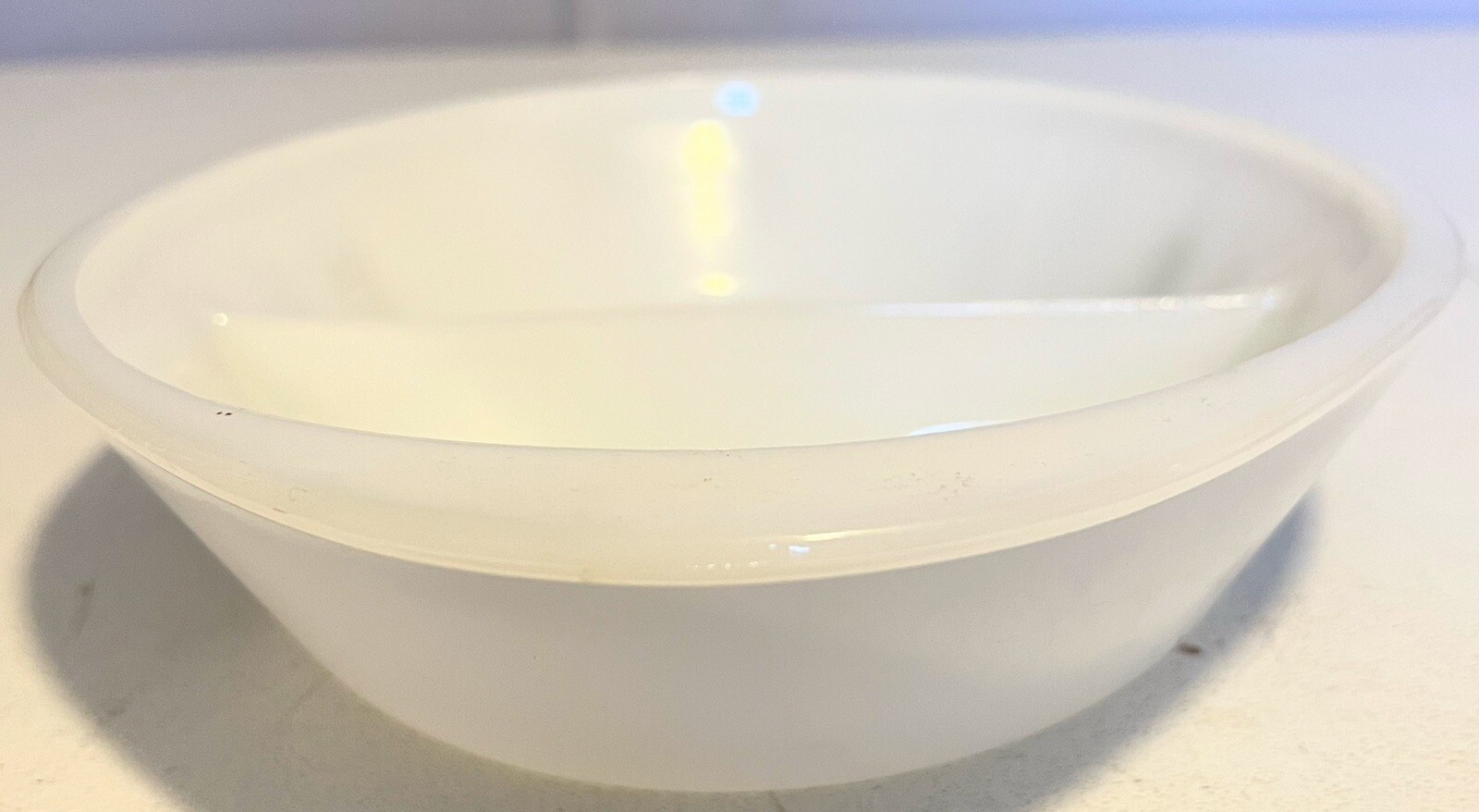Vintage Glasbake Divided Dish~White w Green Flowers~Daisy~J-2352-Milk Glass