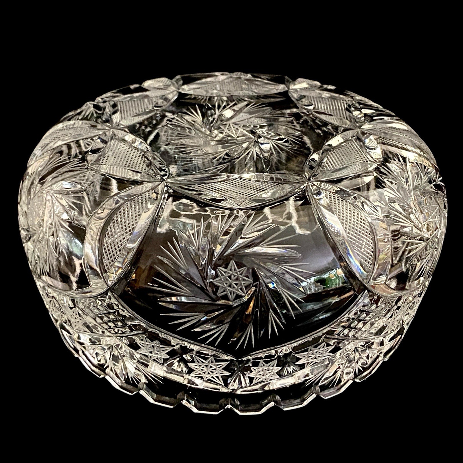 Rare Antique American Brilliant Period ABP Cut Glass Large Centerpiece Bowl