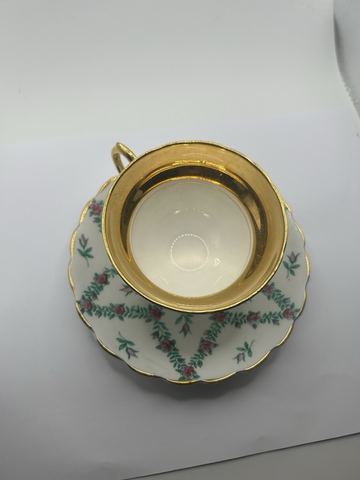Vintage ROSINA Bone China England 4909 Floral Cup And Saucer