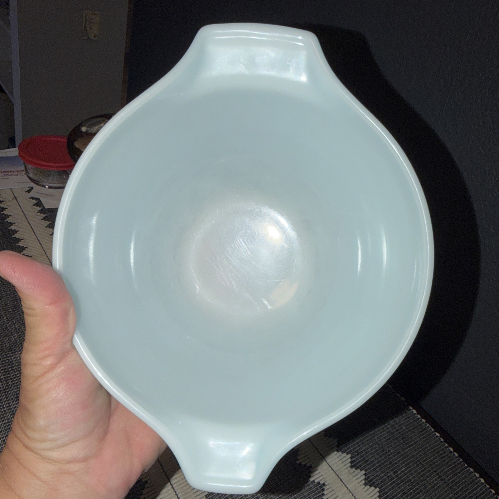 VTG Pyrex Amish Blue Butterprint Cinderella Dbl Spout Nesting Bowls Set of 3