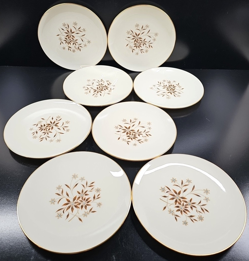 8 Lenox Starlight Salad Plate Set Vintage Flower Elegant Dining Dishes Retro Lot