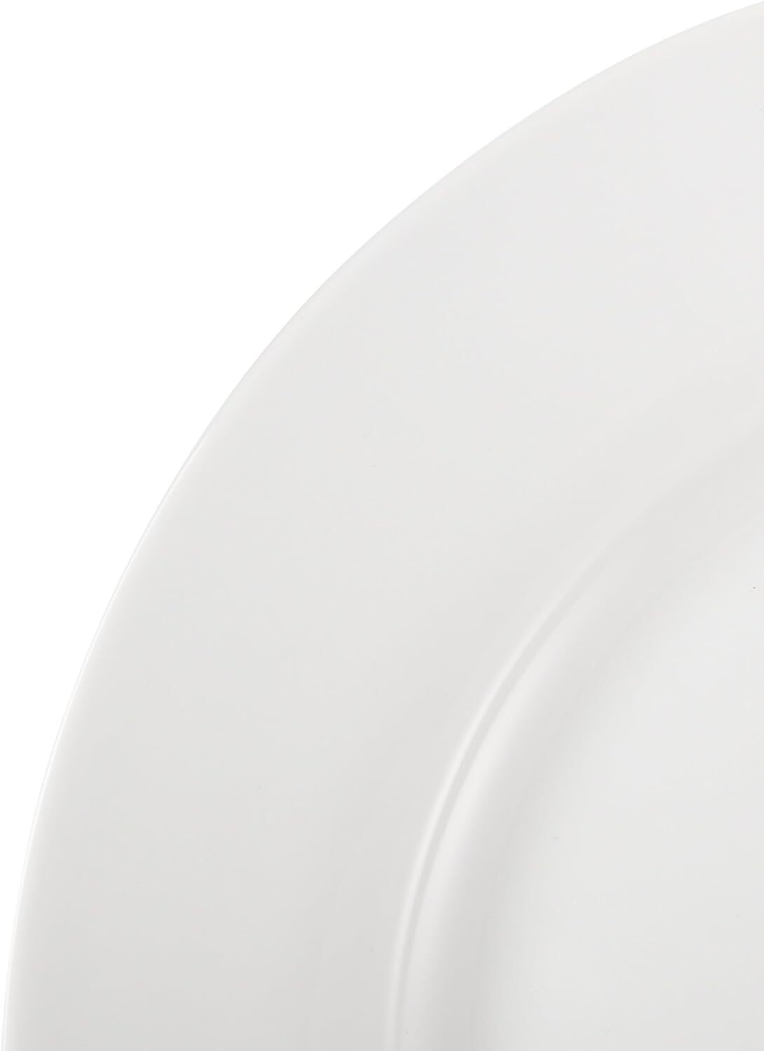 6-Piece White Dinner Plate Set, 10.5 inches inches,