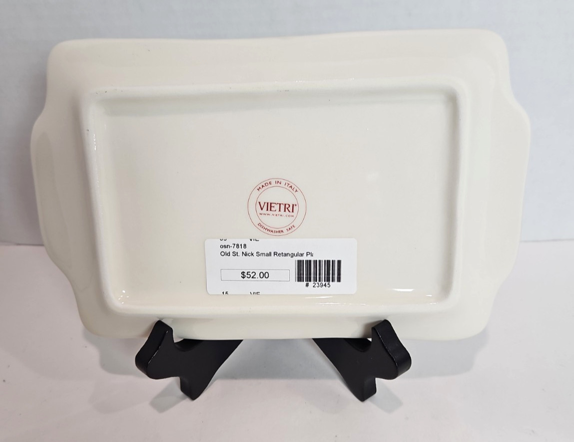 Vietri Old St Nick Small Rectangular 8.5″ x 5.5″ Plate/Tray Osn-7818 ITALY