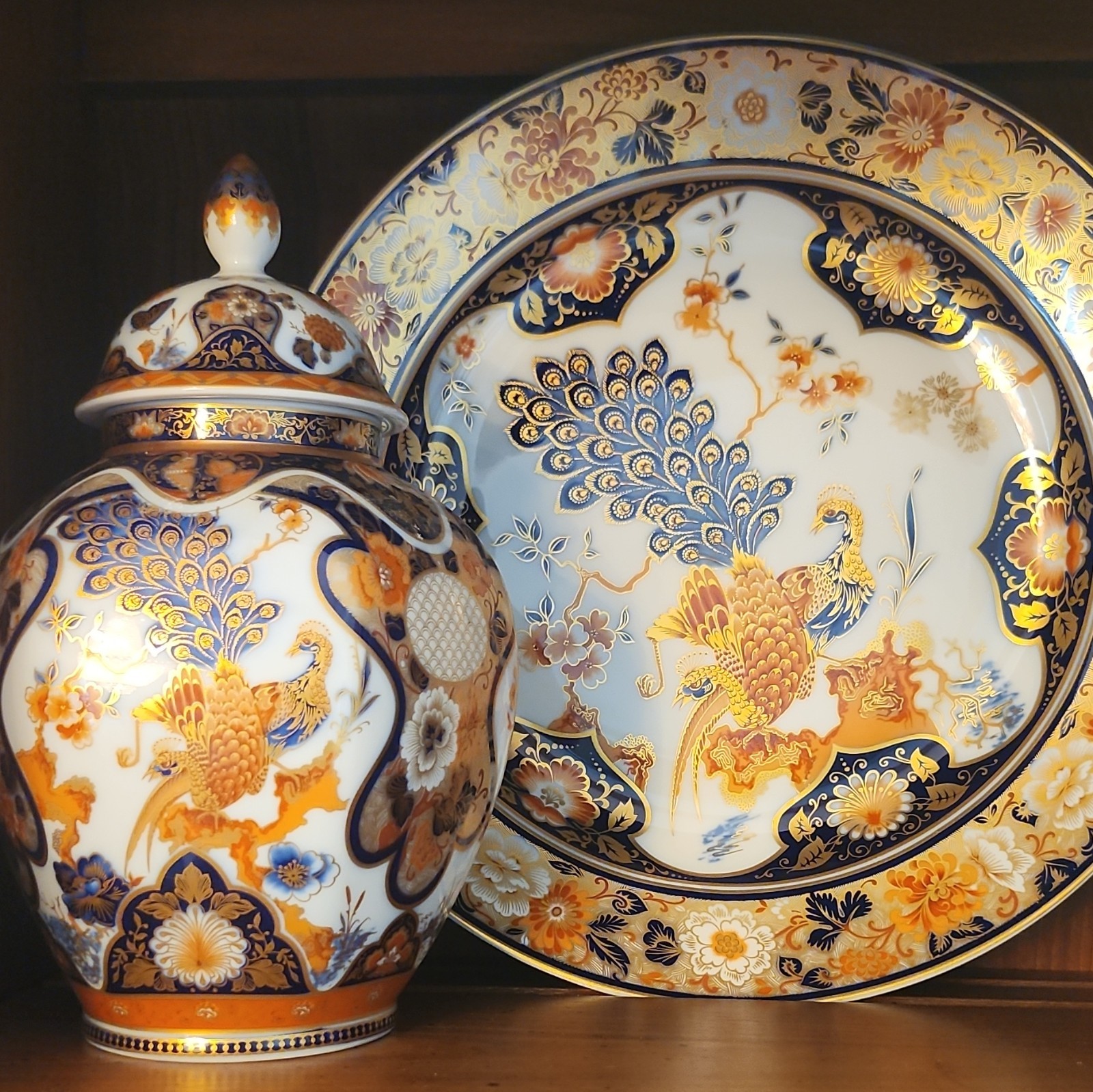 Kaiser Yokohama Porcelain Decorative Plate Peacock Floral Birds Germany