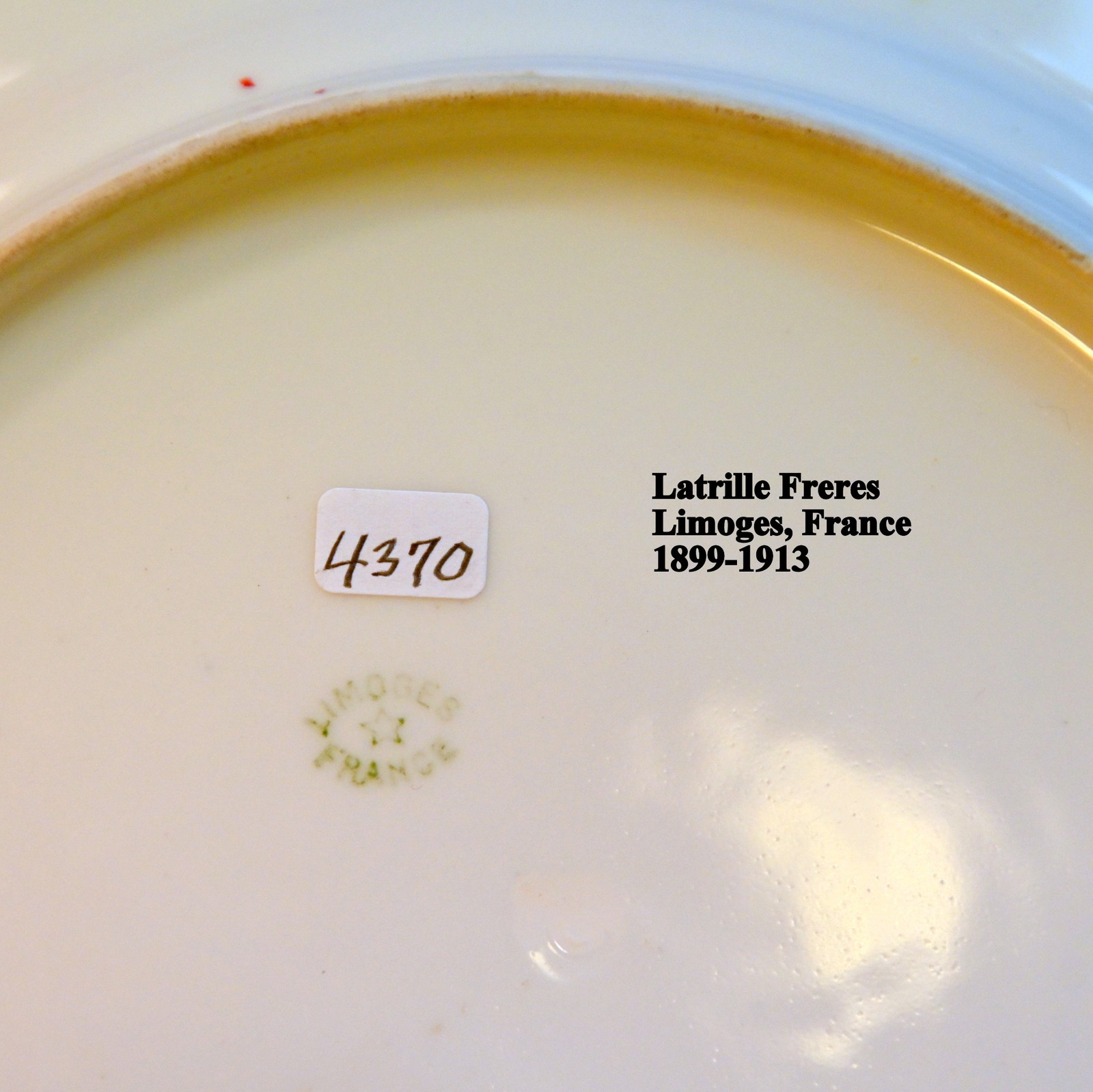Limoges Latrille Freres Pancake/Crepe Server HandPainted Rose Garlands 1899-1913