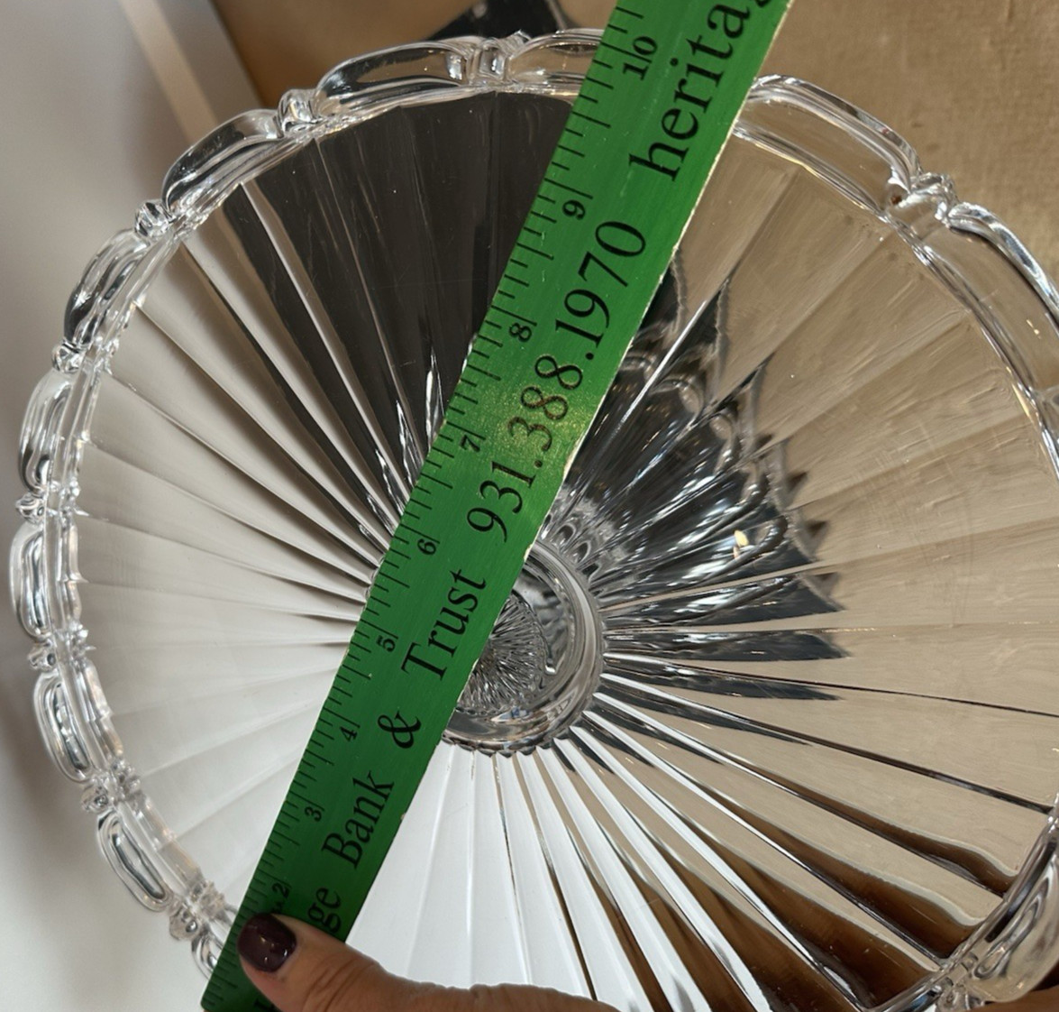 Coin Glass Cake stand #1372 Fostoria Glass Company circa 1958-1982.