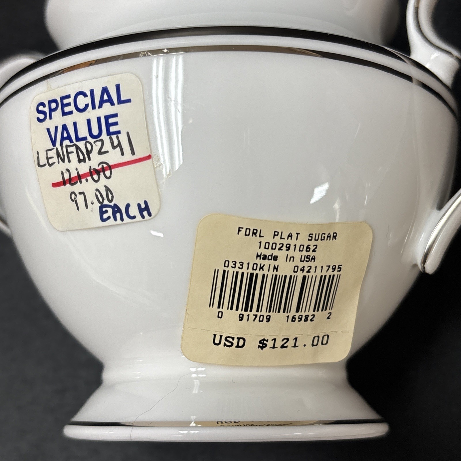 Lenox FEDERAL PLATINUM Creamer and Sugar Bowl with Lid Set ~ Still with Tags!