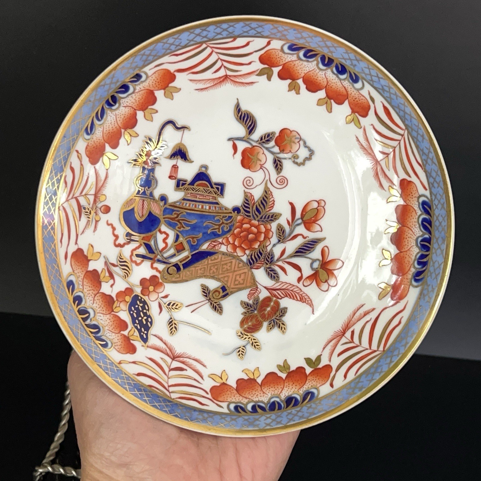 Antique Early Spode Cup & Saucer Japanese Imari C1810 Porcelain Gilt Blue Red