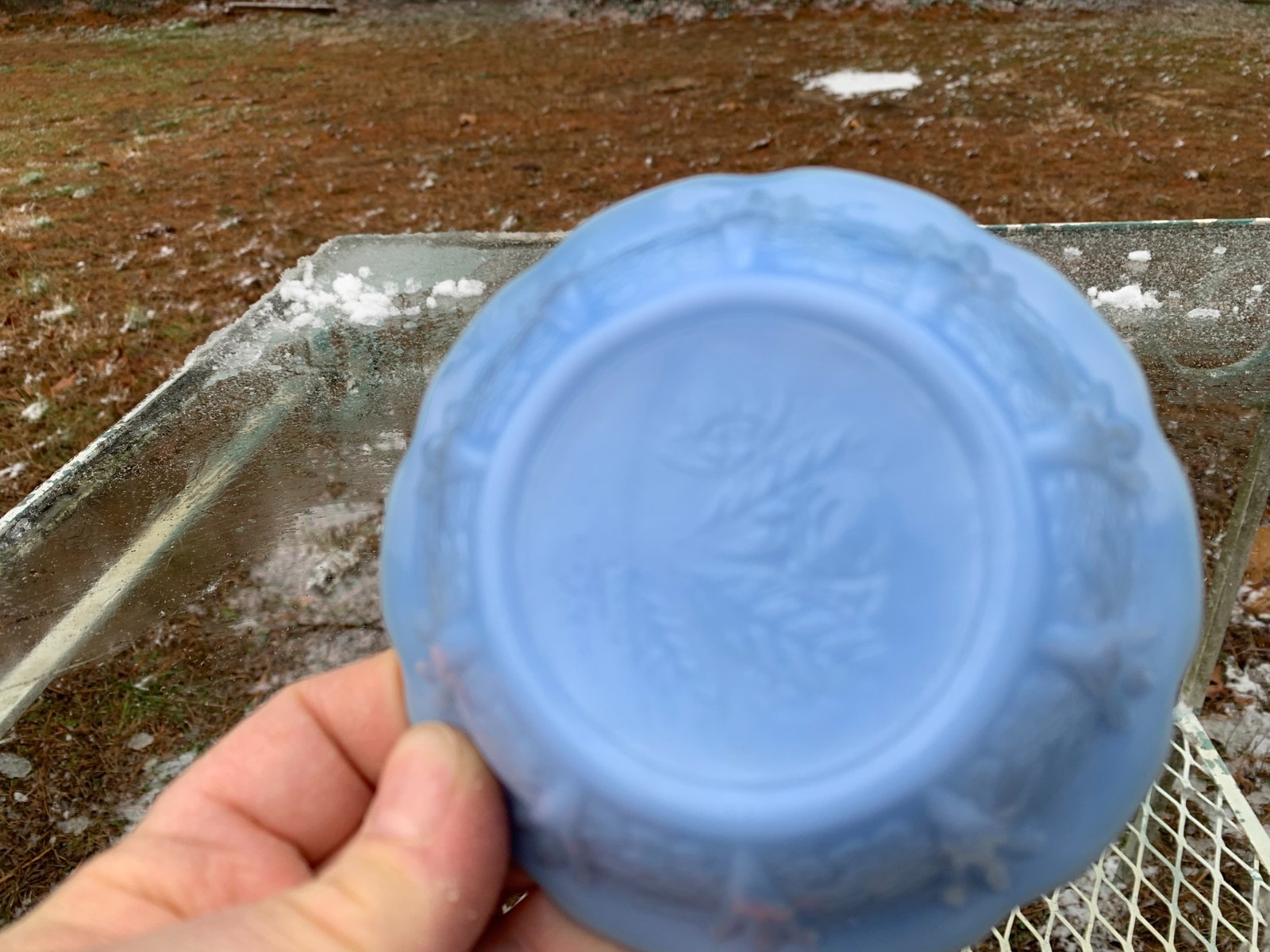 Cherry Blossom 4.75″ Bowl Delphite Blue Jeannette Glass 1930-39 Depression Glass