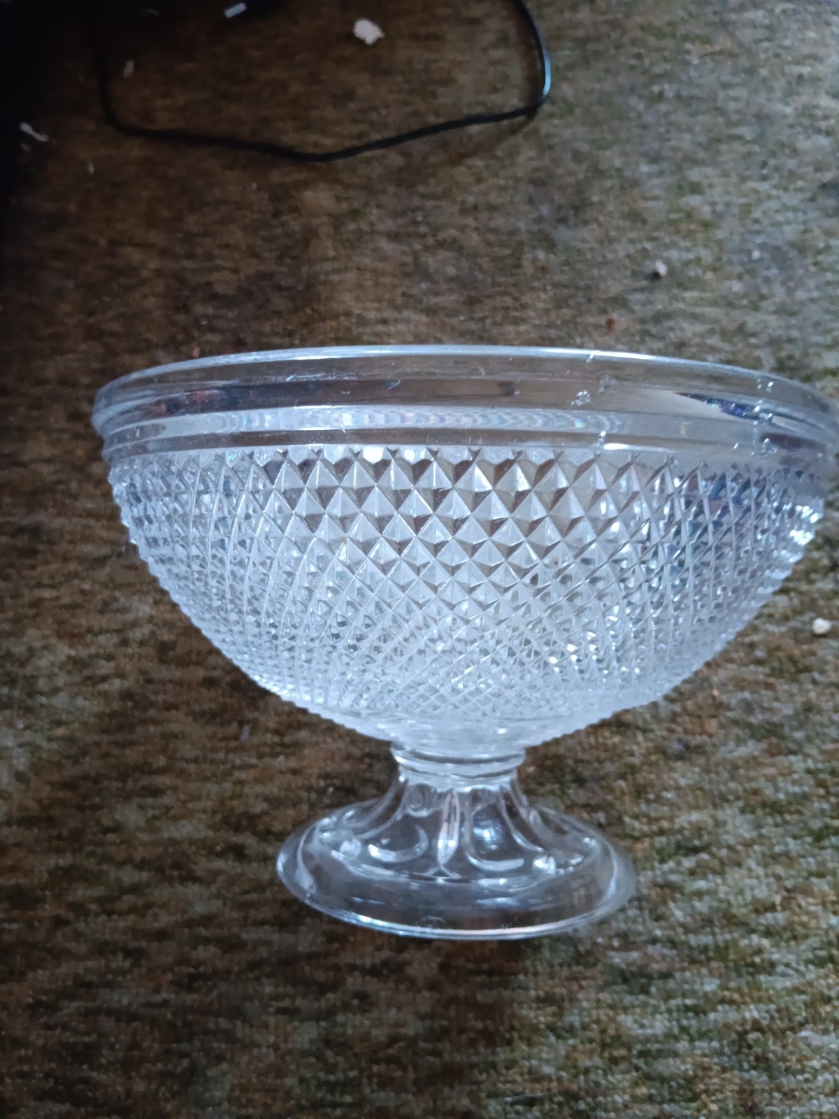 ANTIQUE New England Glass Co. COMPOTE Diamond Pointed Pattern c.1860’s