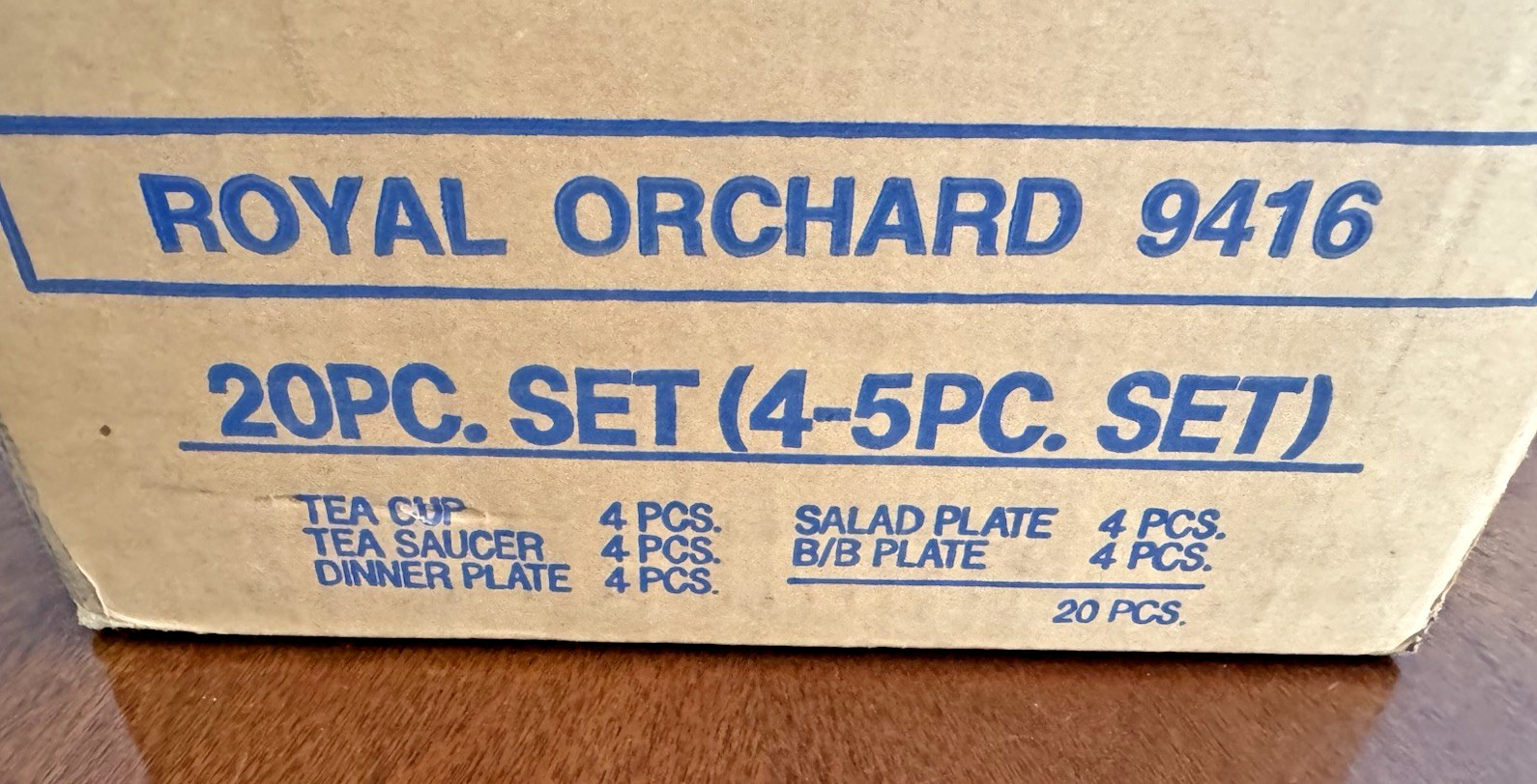 NEW Noritake Royal Orchard 20 PIECE SET 4 X 5 Piece Place Settings NEW IN BOX