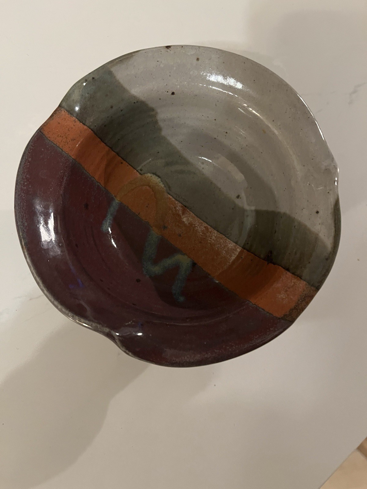 Hanselmann Stoneware Pottery Bowl 6 1/4” Wide