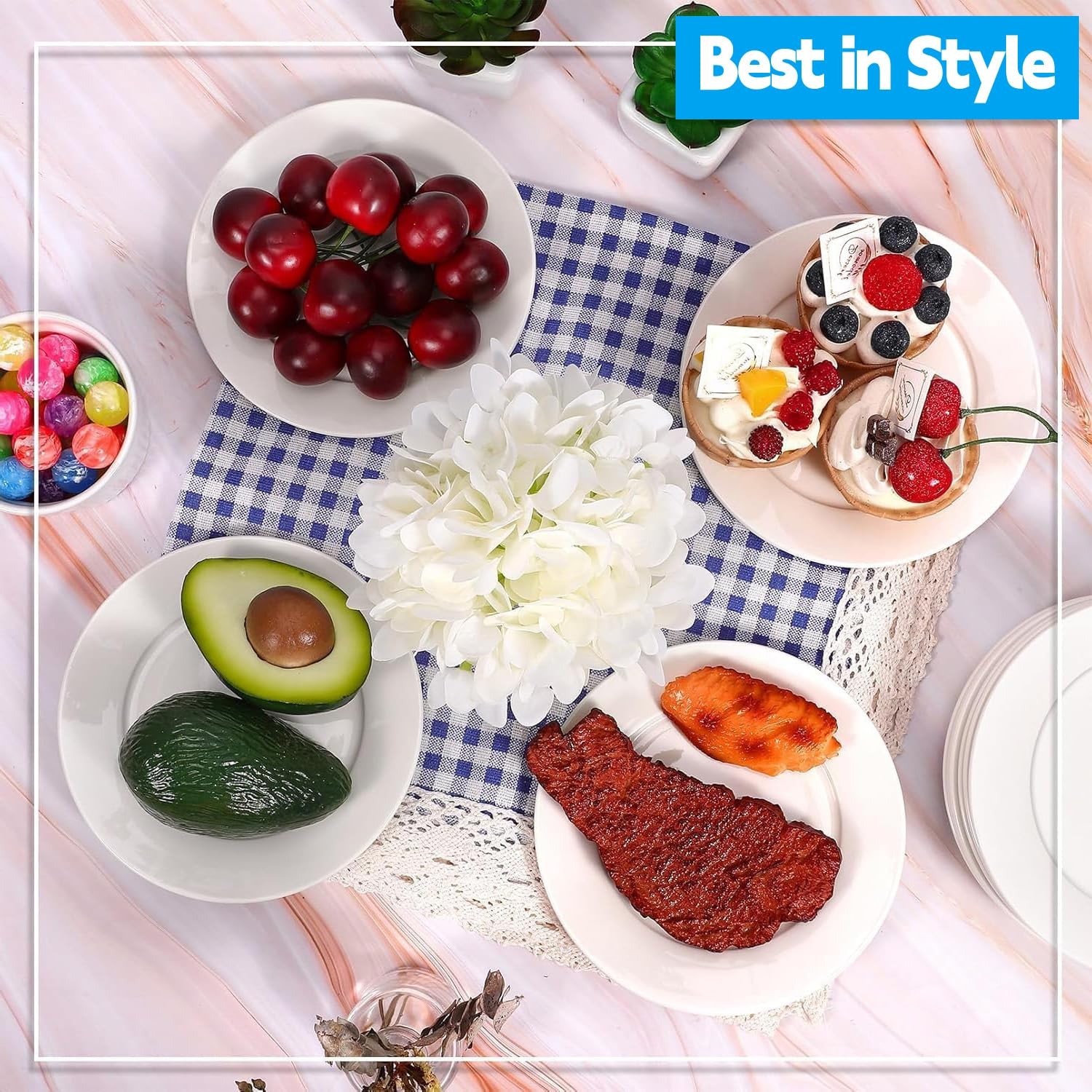 12 Pcs Porcelain Dessert Plates, 6 Inch White Appetizer Plates, Ceramic Salad…