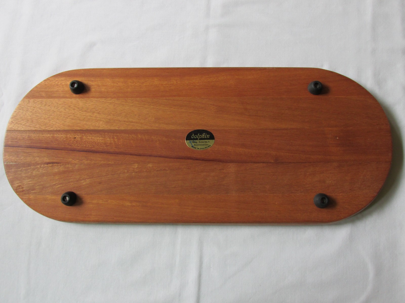 Vtg Ftd Dolphin Gourmet BLUE DANUBE Porcelain on Wood Charcuterie Tray 19 1/4″