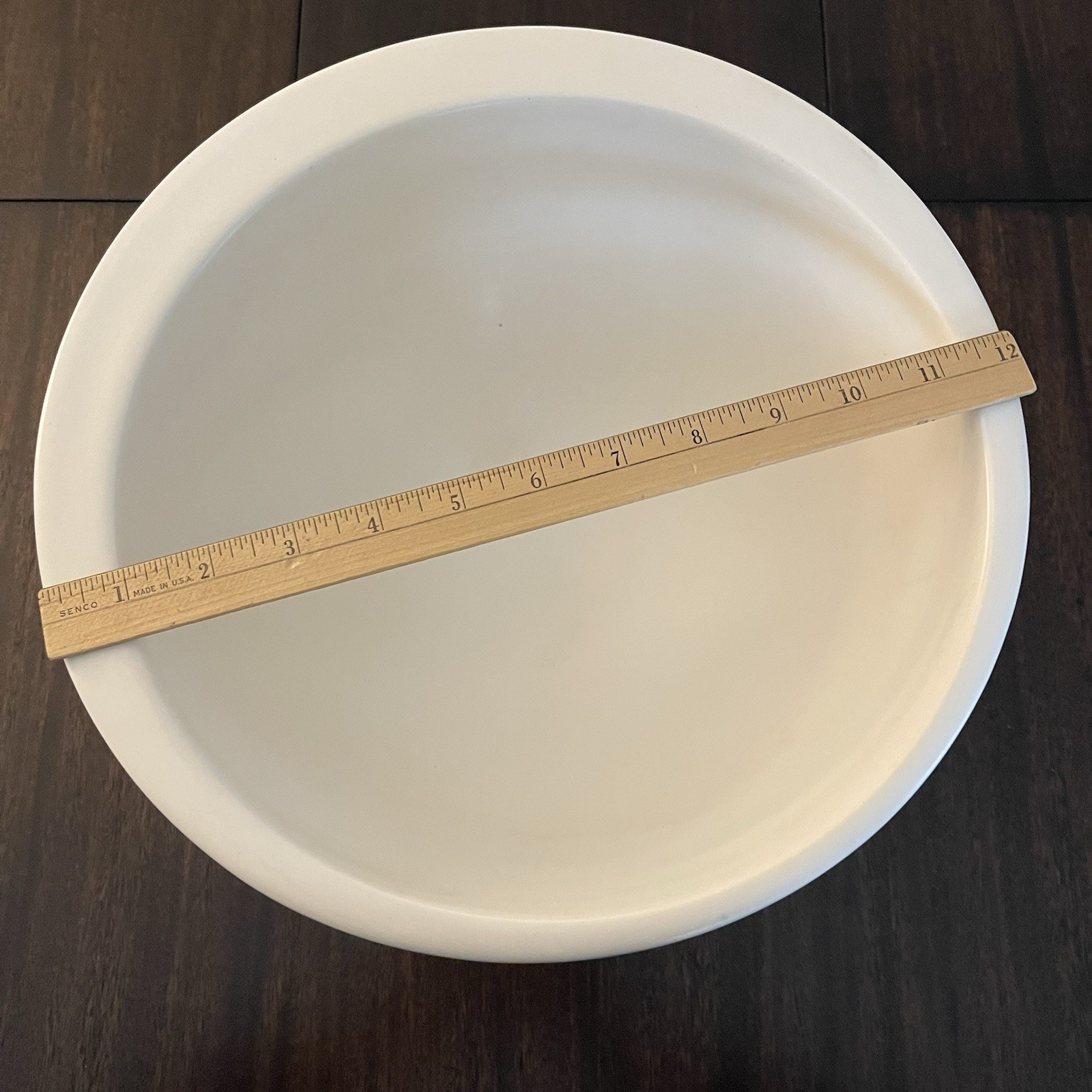 Vintage Nan Swid Design Ceramic BOWL White Asymmetrical 12″ Heavy, Portugal