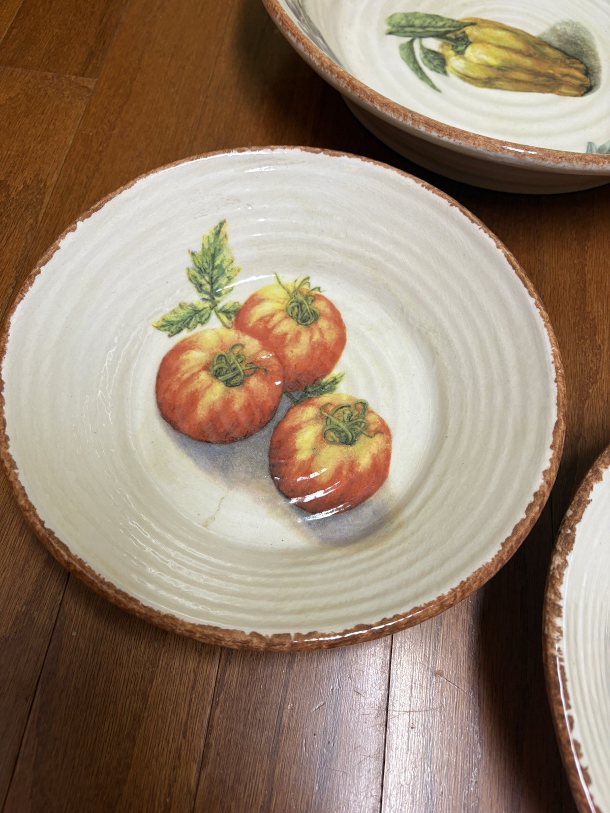 Williams Sonoma Jardin Potager 5 Piece Set- 1 Large Serving 4 Pasta Bowls VTG