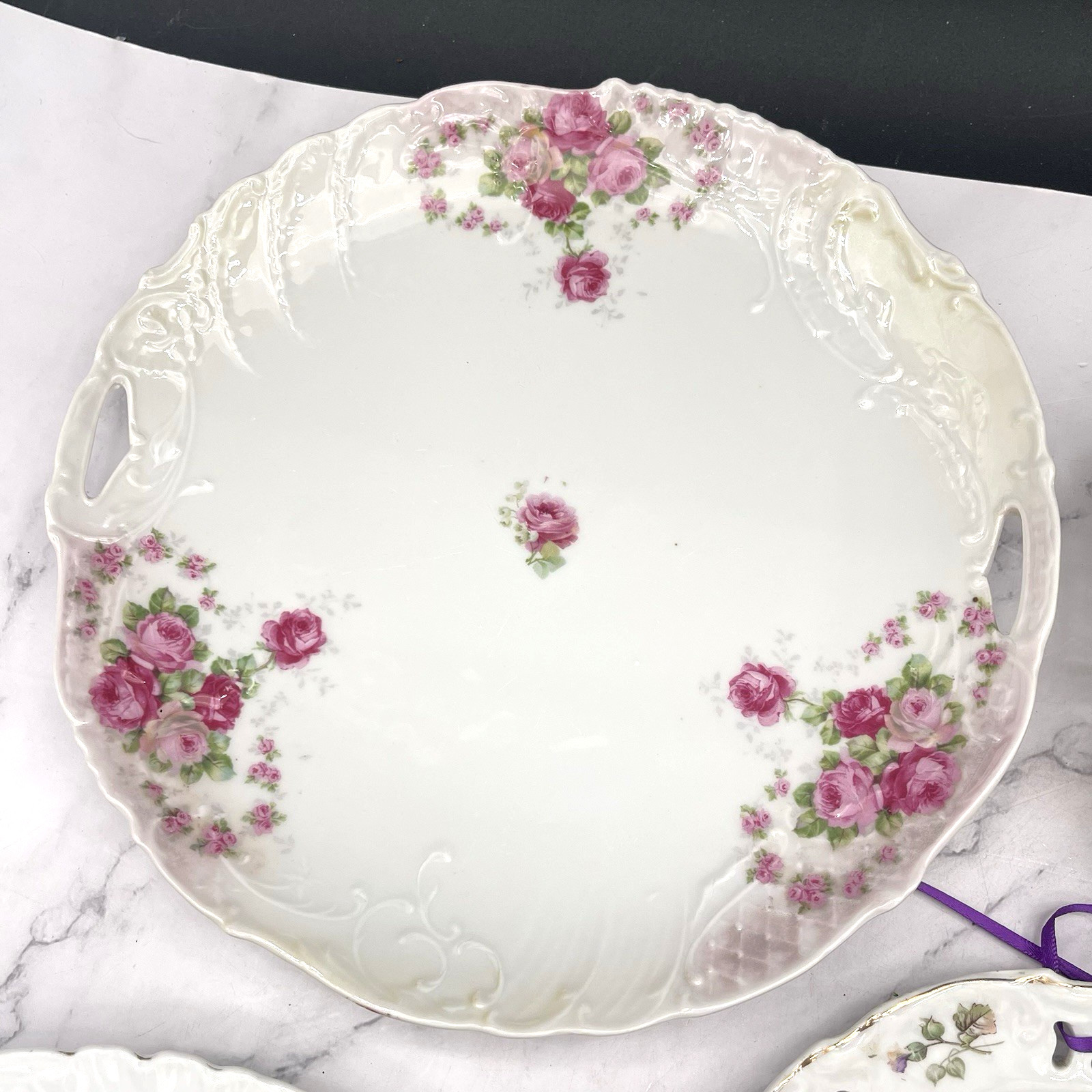 Vintage Reticulated Plates Flowers Cottage Core Shabby Wall Gallery Decor – Lot