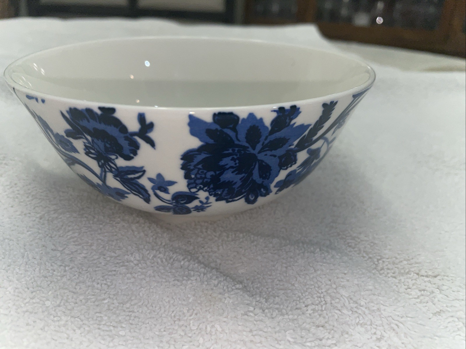 Royal Norfolk Blue Floral Ceramic Bowl, 6″ Blue and White Pottery