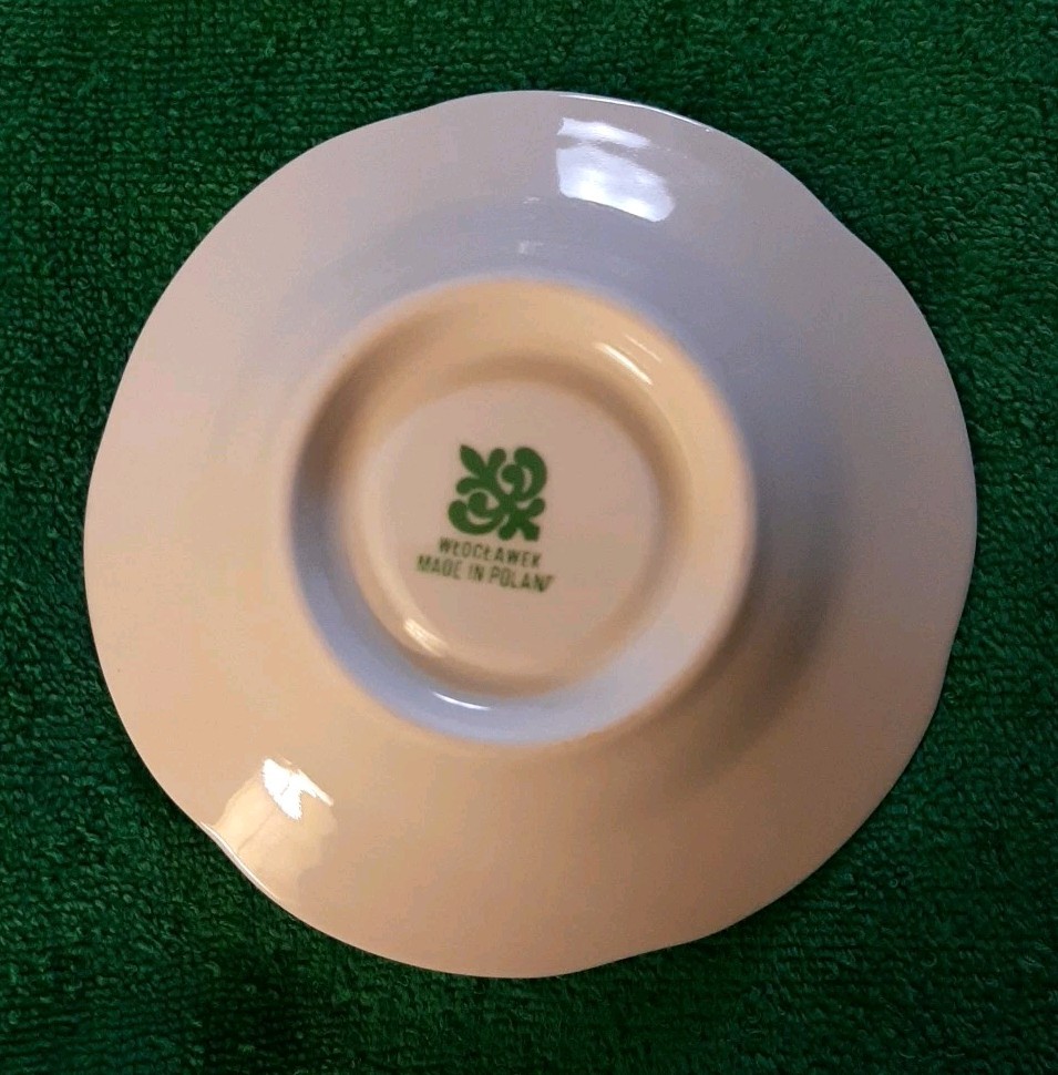 WTOCTAWEK CHINA Made In POLAND FLORAL ROSE 3½” Tall CREAMER AND SAUCER Vintage