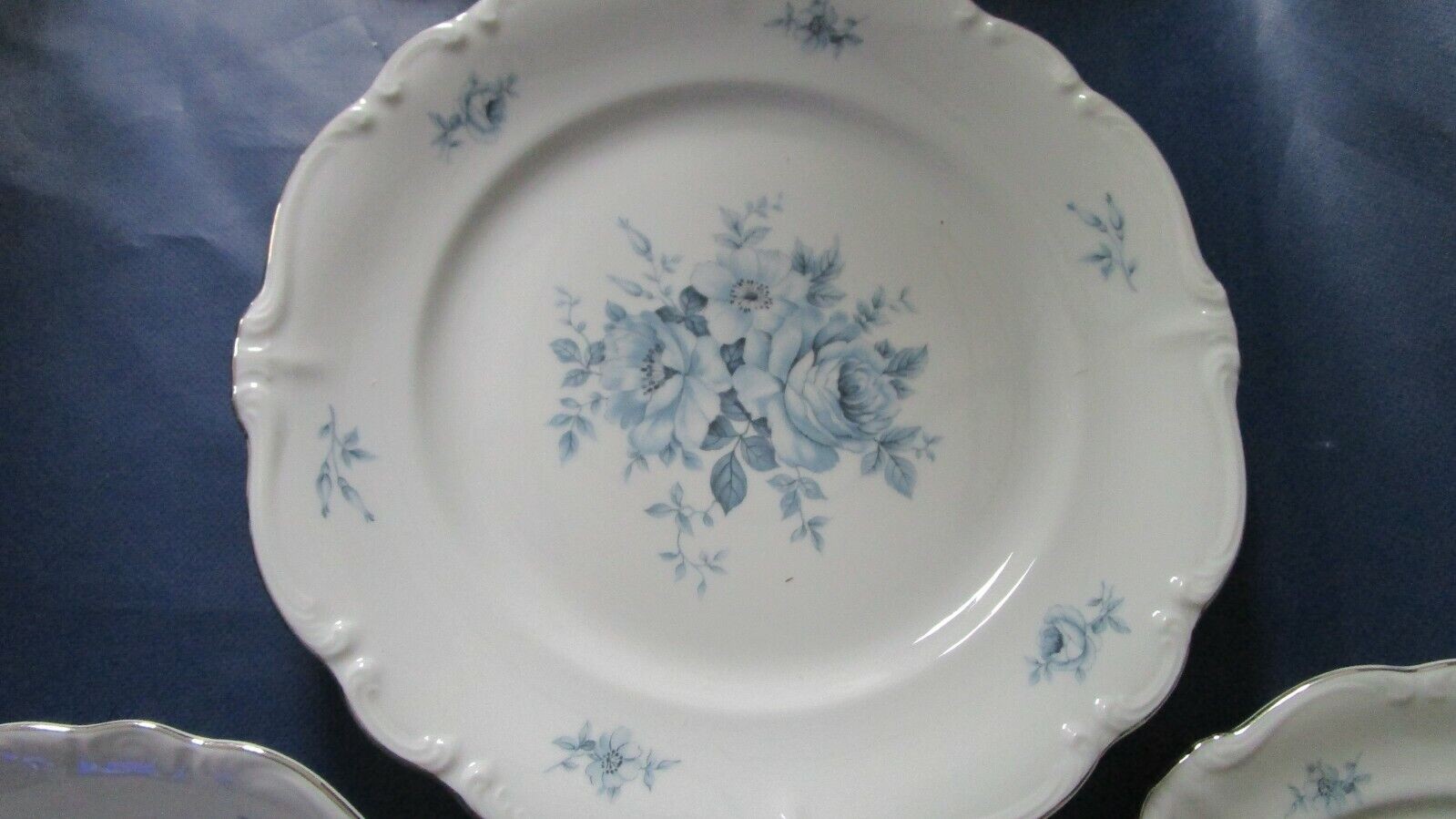 Johann Haviland Blue Bouquet Platinum Setting 7pcs /Cups Saucers/Trays Pick1