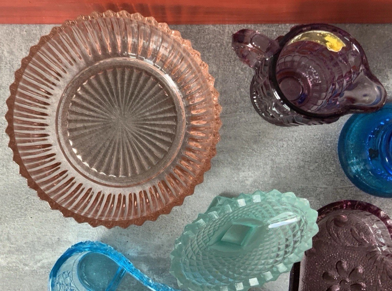 6 Pcs Depression Glass Collection Colors Variety Tappan Westmoreland Bryce Bro+