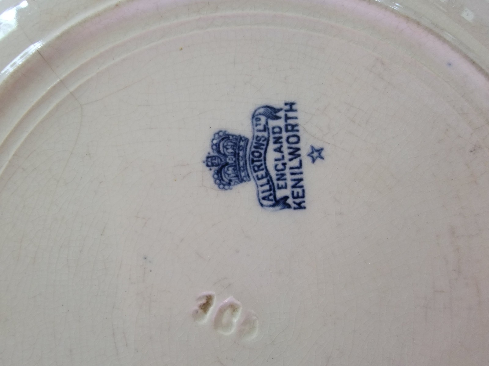 early blue transferware kenilworth Allertons Ltd England