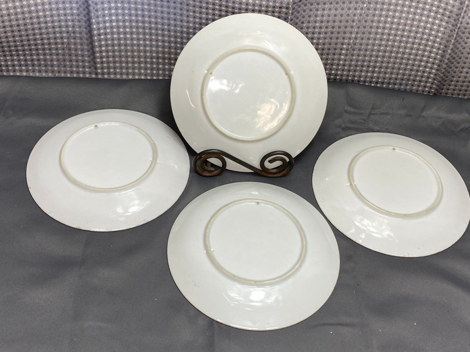 Set of 4 ~ Vintage “FRUIT” Ucagco Ceramics ~ Japan ~ Wall Plates ~ Signed ~ 8″
