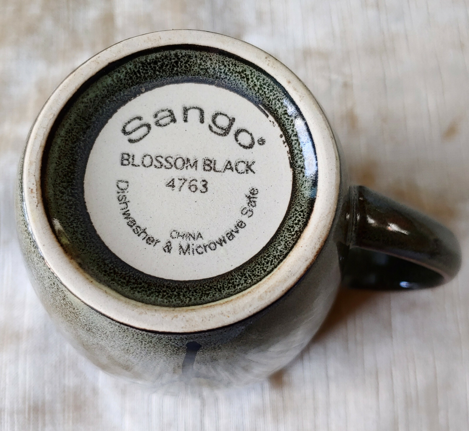 7 Sango CERAMIC MUGS “Blossom Black” 4763 Contemporary Original