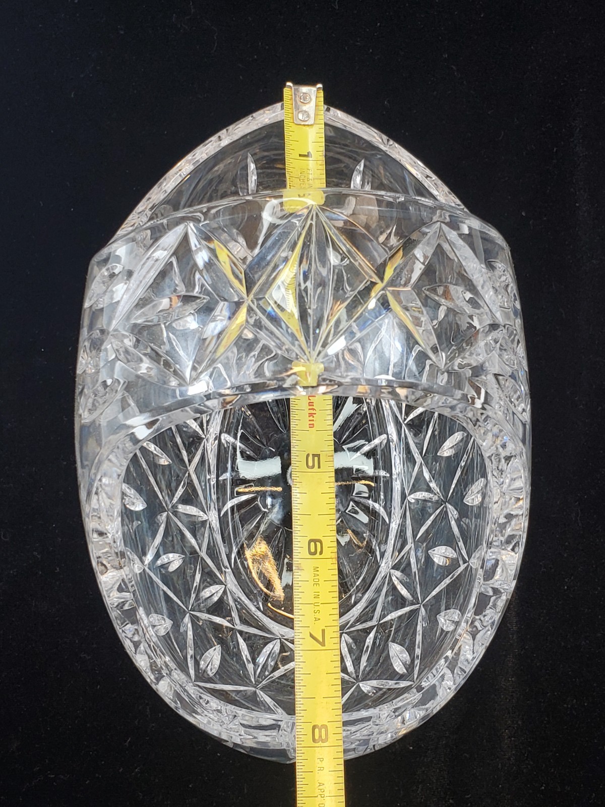 Block 24% Full Lead Crystal Candy Dish Handmade In Czech Republic Heavy