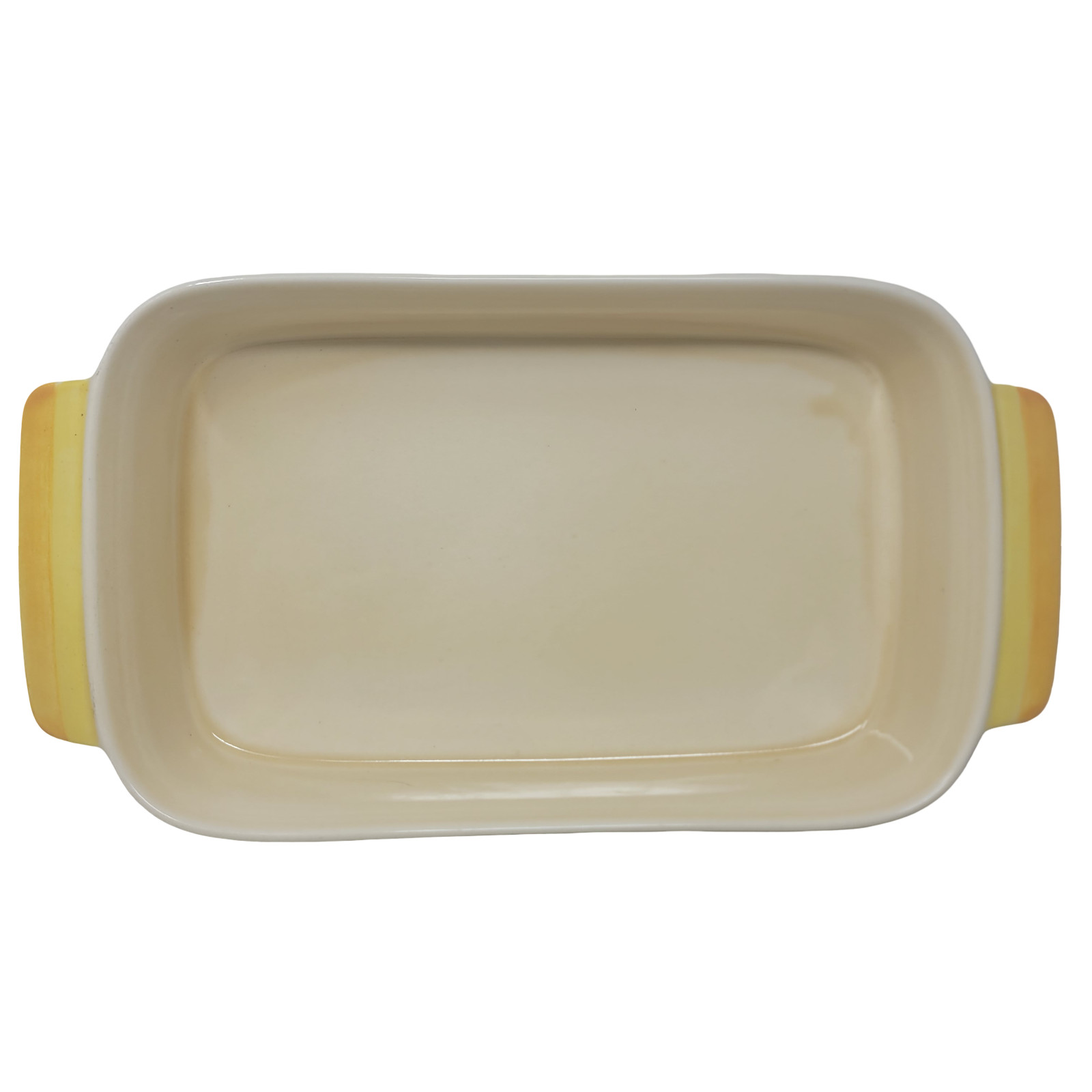 Vtg Metlox Poppytrail Rectangular Baker Casserole Dish Yellow Orange Handle 8-83