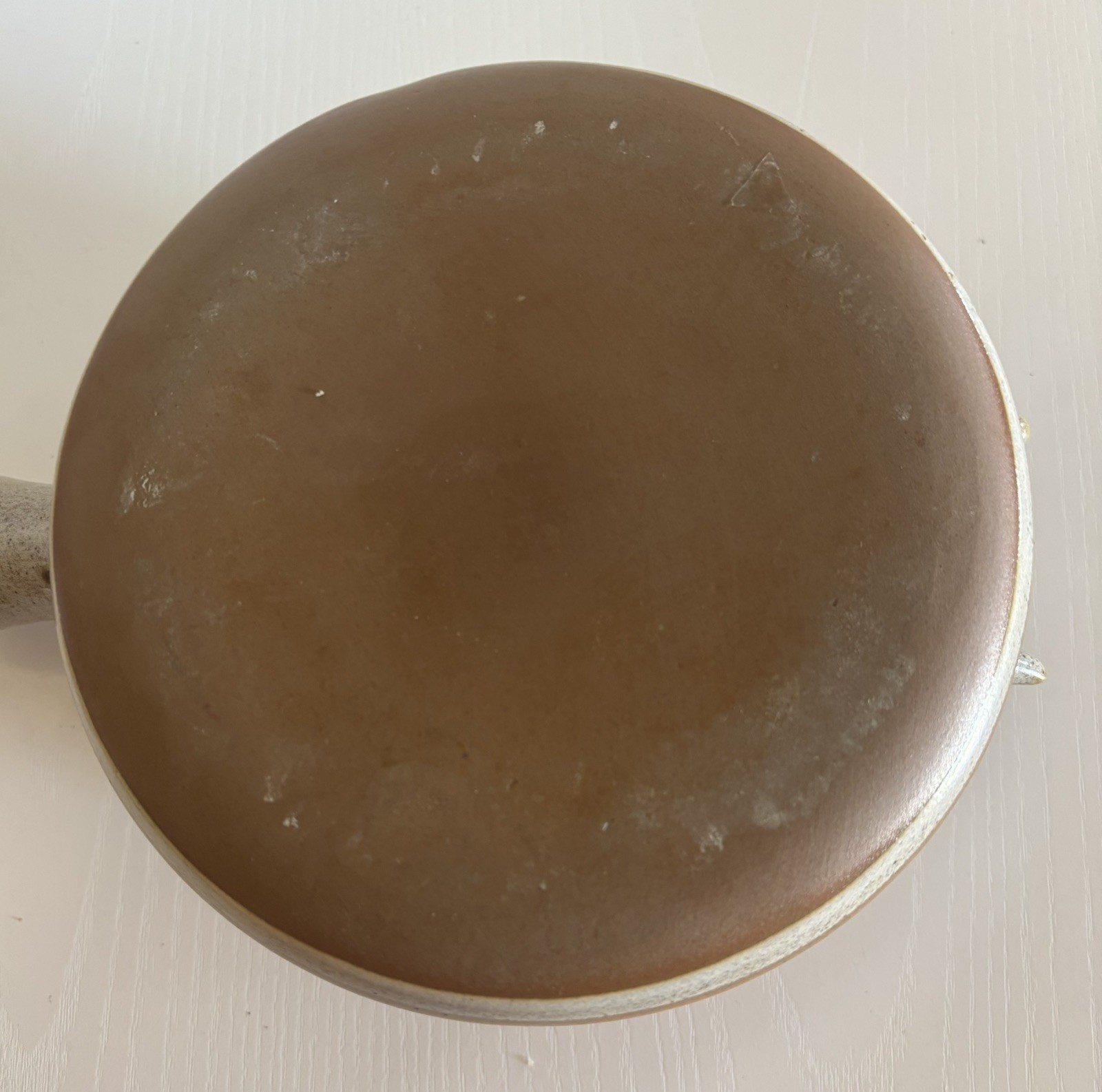 Vintage Stoneware Designs West Pottery Speckled Grey Retro Pot Handle and Lid