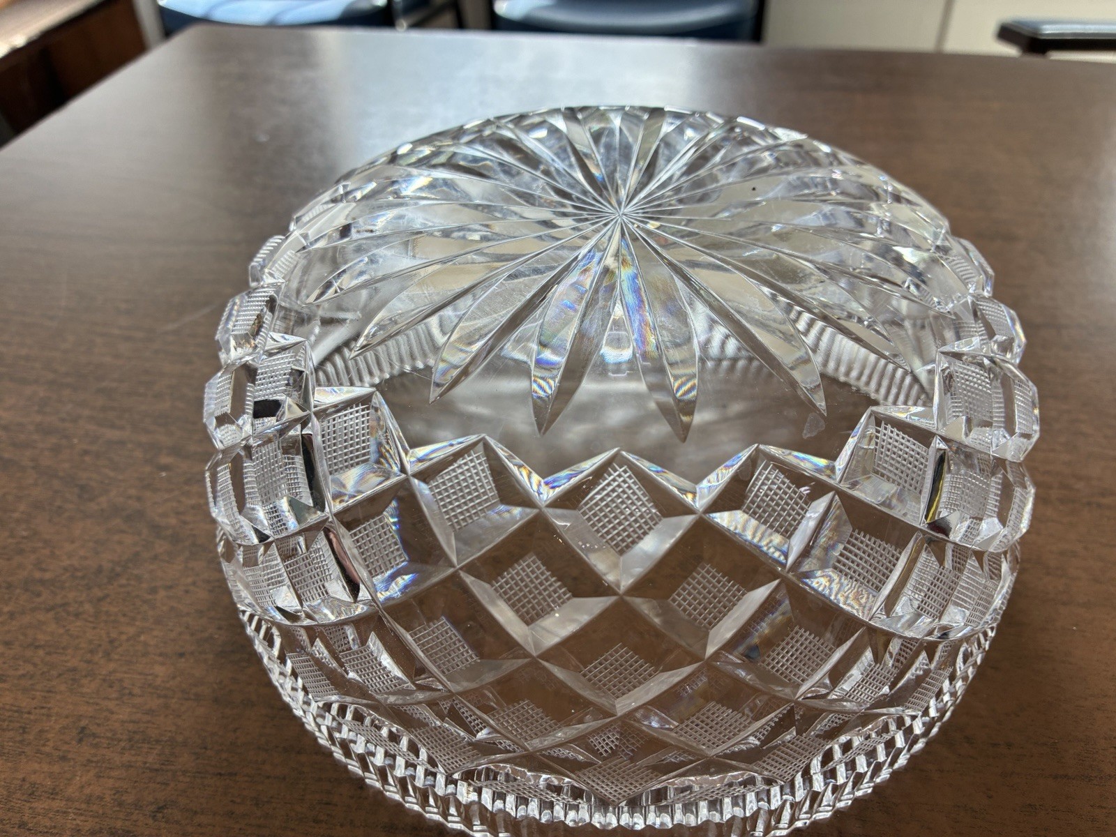 Vintage Waterford Crystal 8″ Round Fruit Salad Bowl Killeen Pattern Unmarked